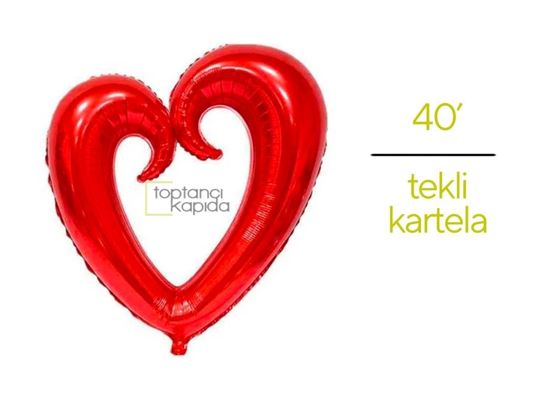 Ortası Boş Kalp Folyo Balon Kırmızı Renk