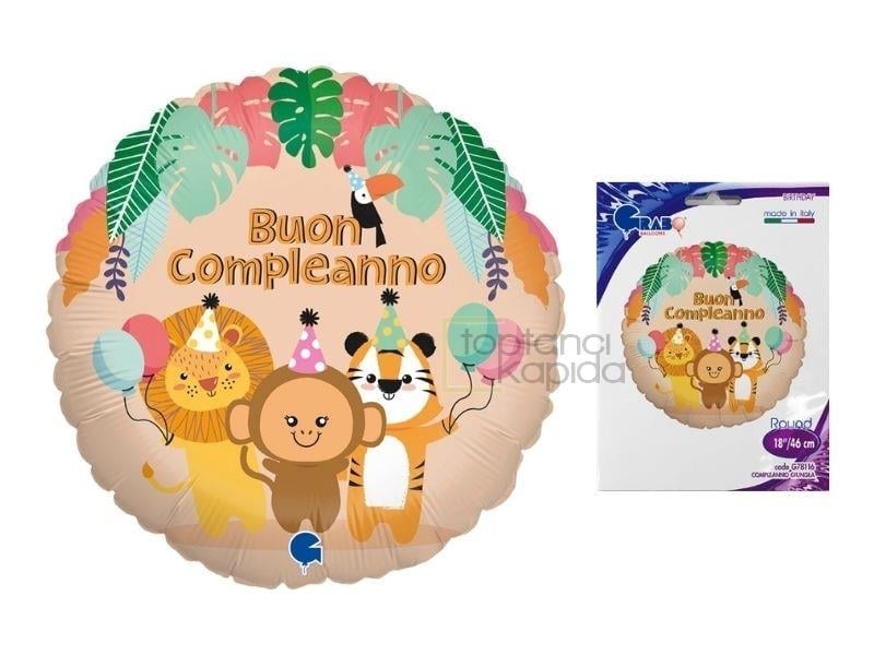 Safari Compleanno Giungla Grabo Marka Folyo Balon