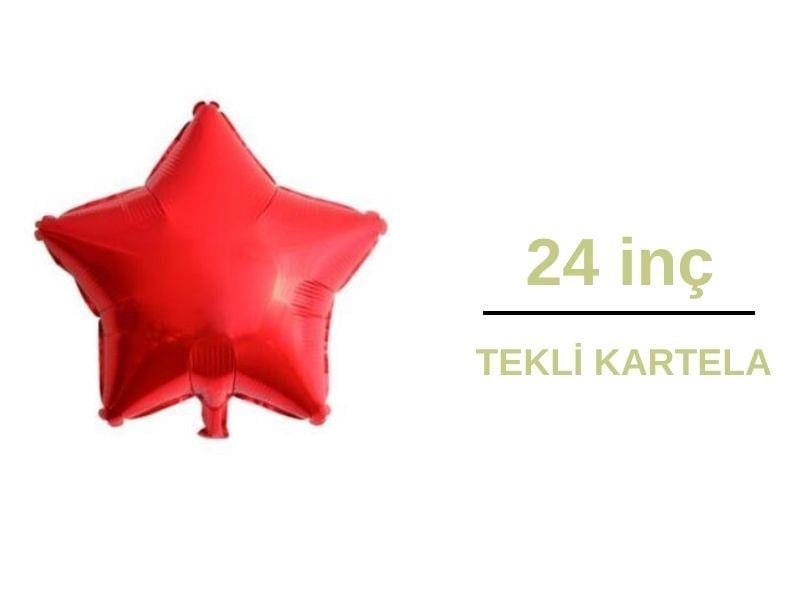 Yıldız Folyo Balon Kırmızı Renk 24inc