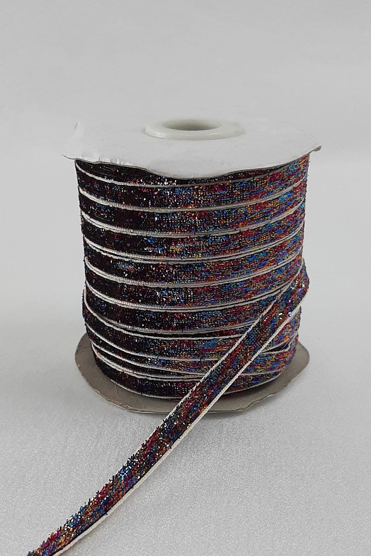 Rengarenk Simli Kadife Kurdele 6 mm