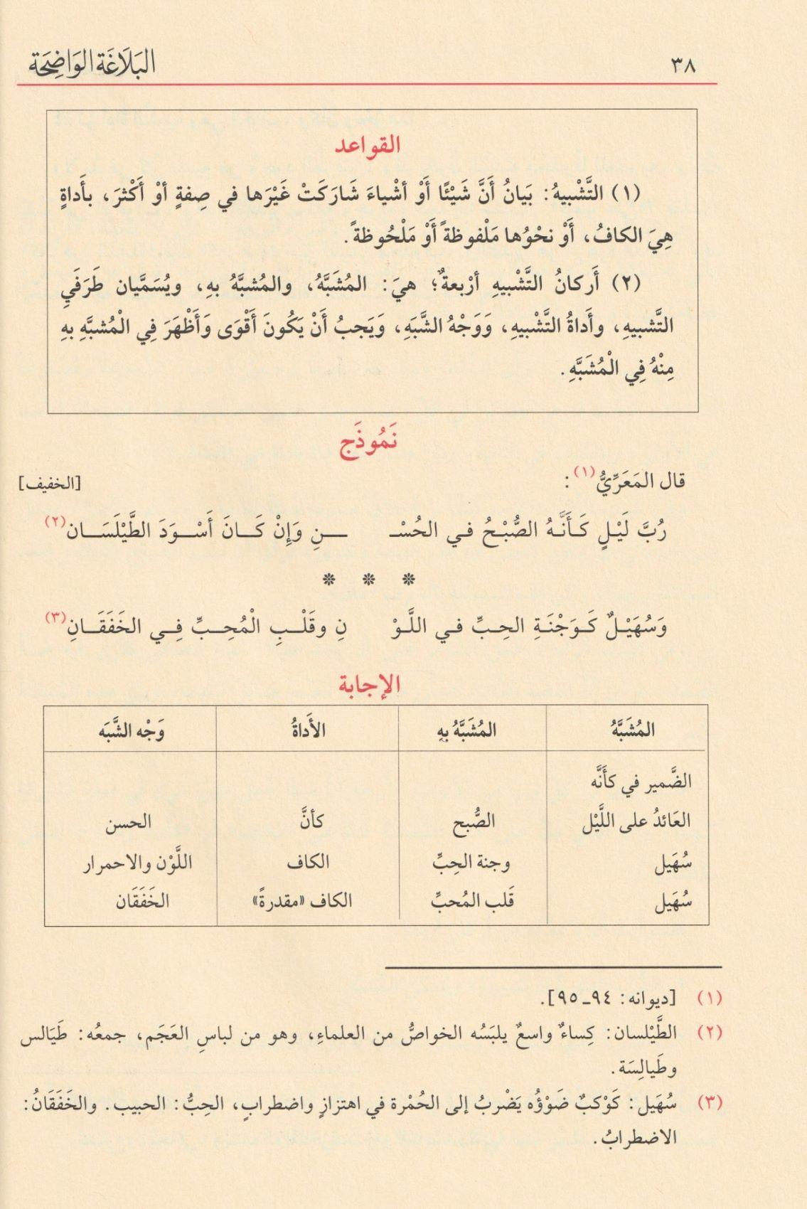 El Belagatül Vadıha fil Beyan vel Meani vel Bedi - البلاغة الواضحة في البيان والمعاني والبديع مع دليل البلاغة الواضحة - arapça kitap - arapça kitaplar medrese