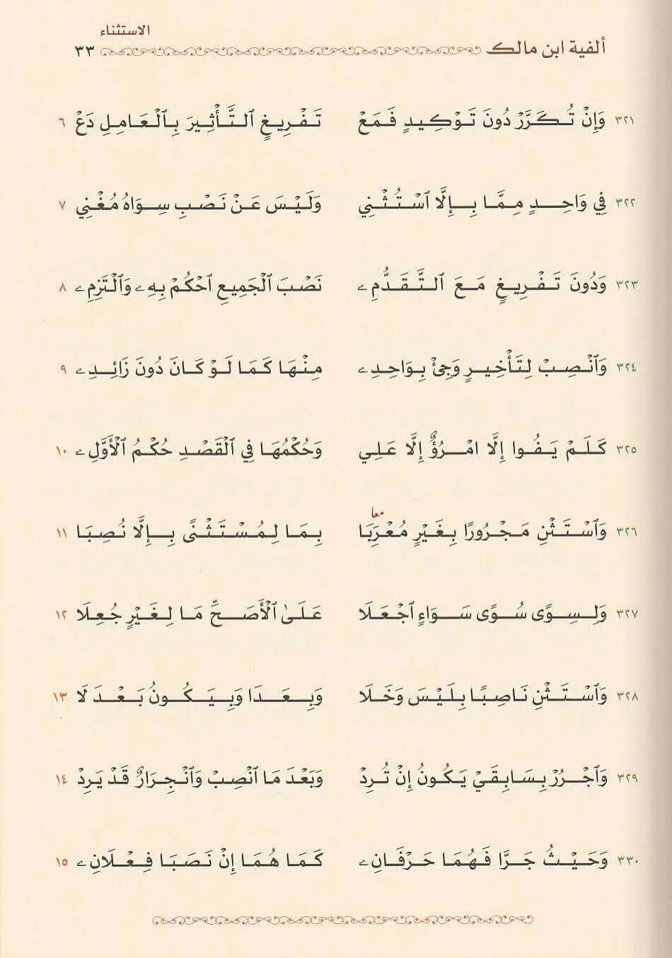 Elfiyetü ibni Malik - Elfiyye Fin Nahvi Arapça - الخلاصة الفية ابن مالك في النحو والصرف ابن مالك الاندلسي - arapça kitap - arapça kitaplar medrese