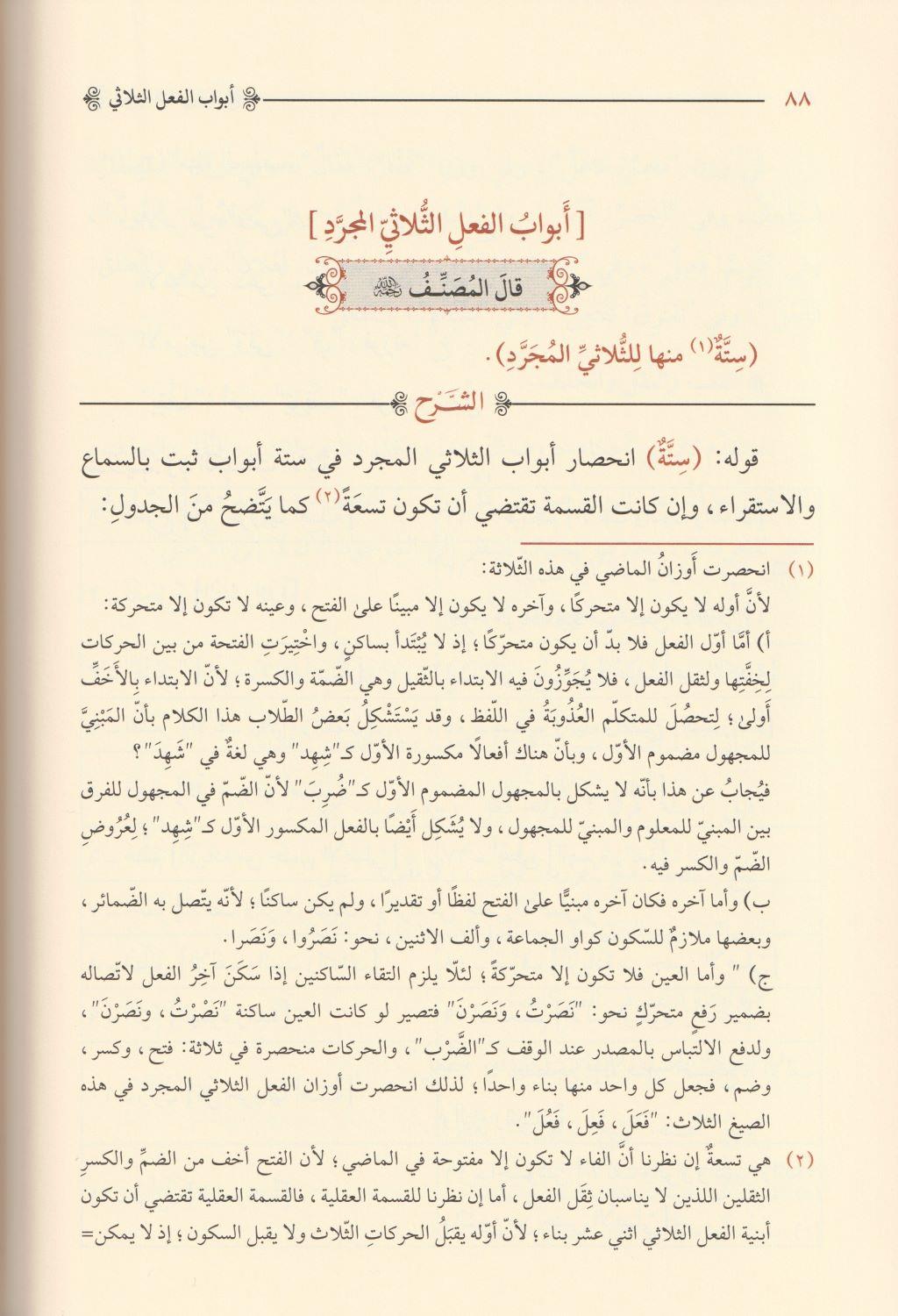 Şerhü Bina il Efaâl Arapça - شرح بناء الأفعال - arapça kitap - arapça kitaplar medrese