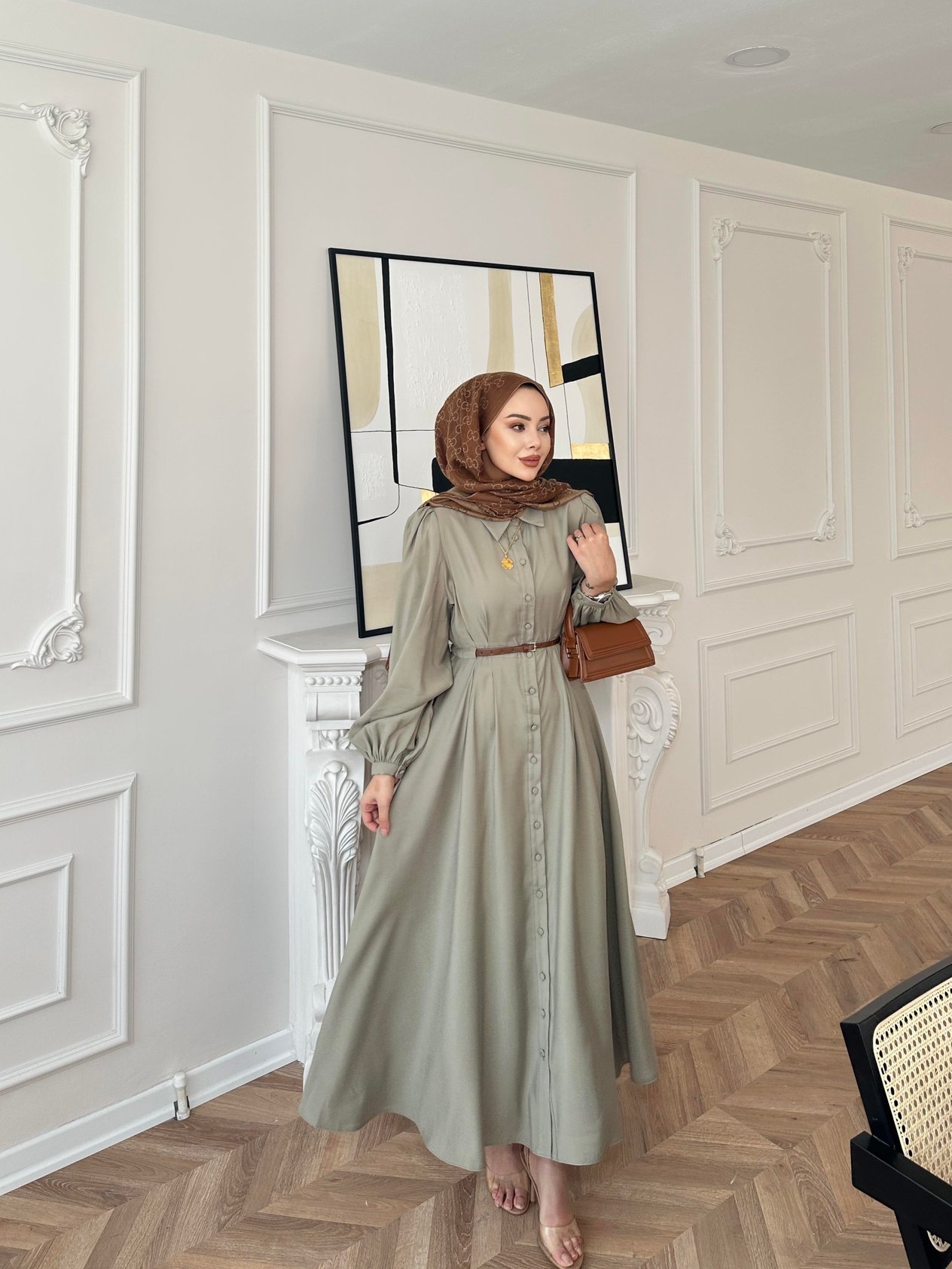 Perla Elbise Haki