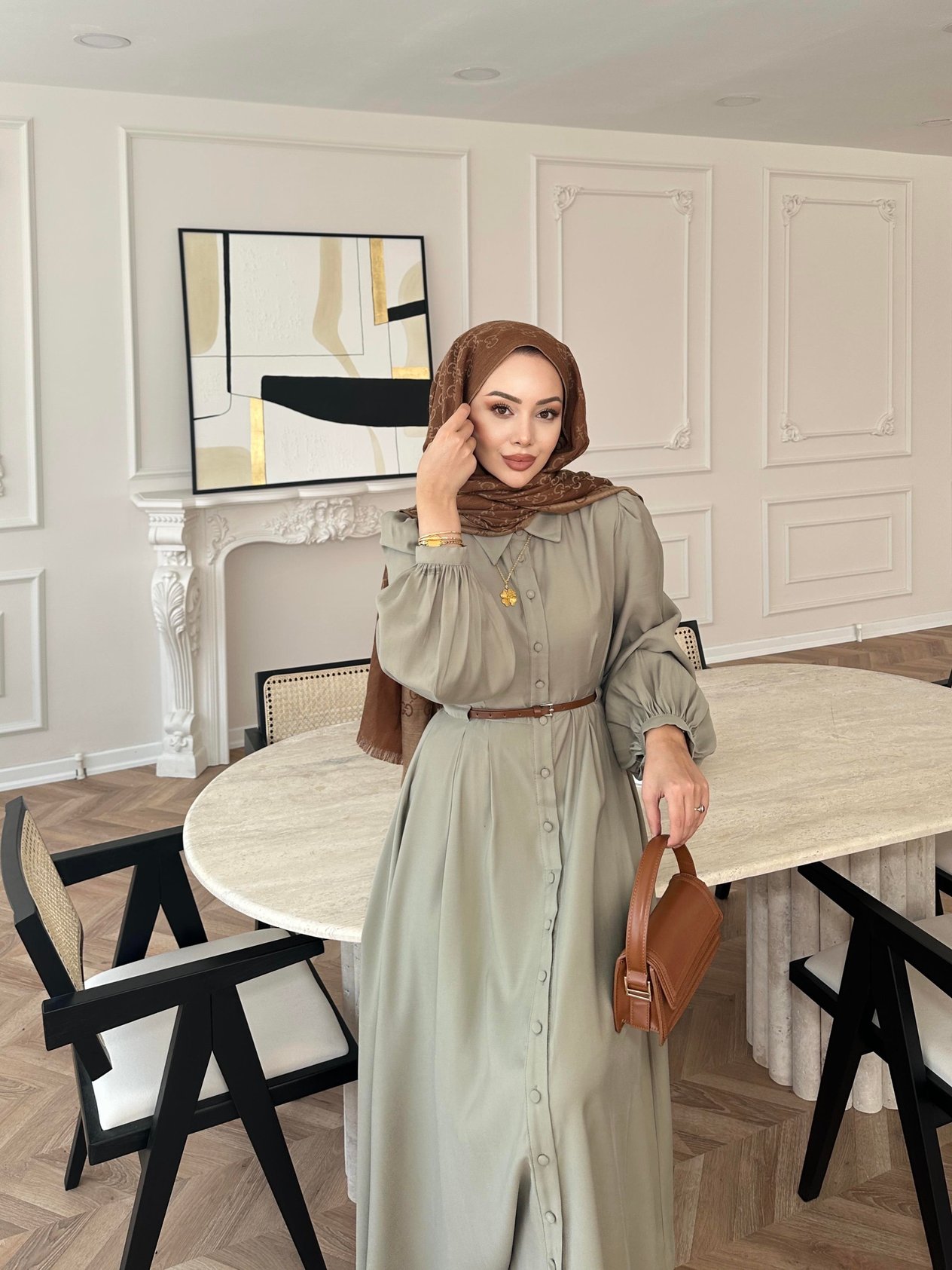 Perla Elbise Haki