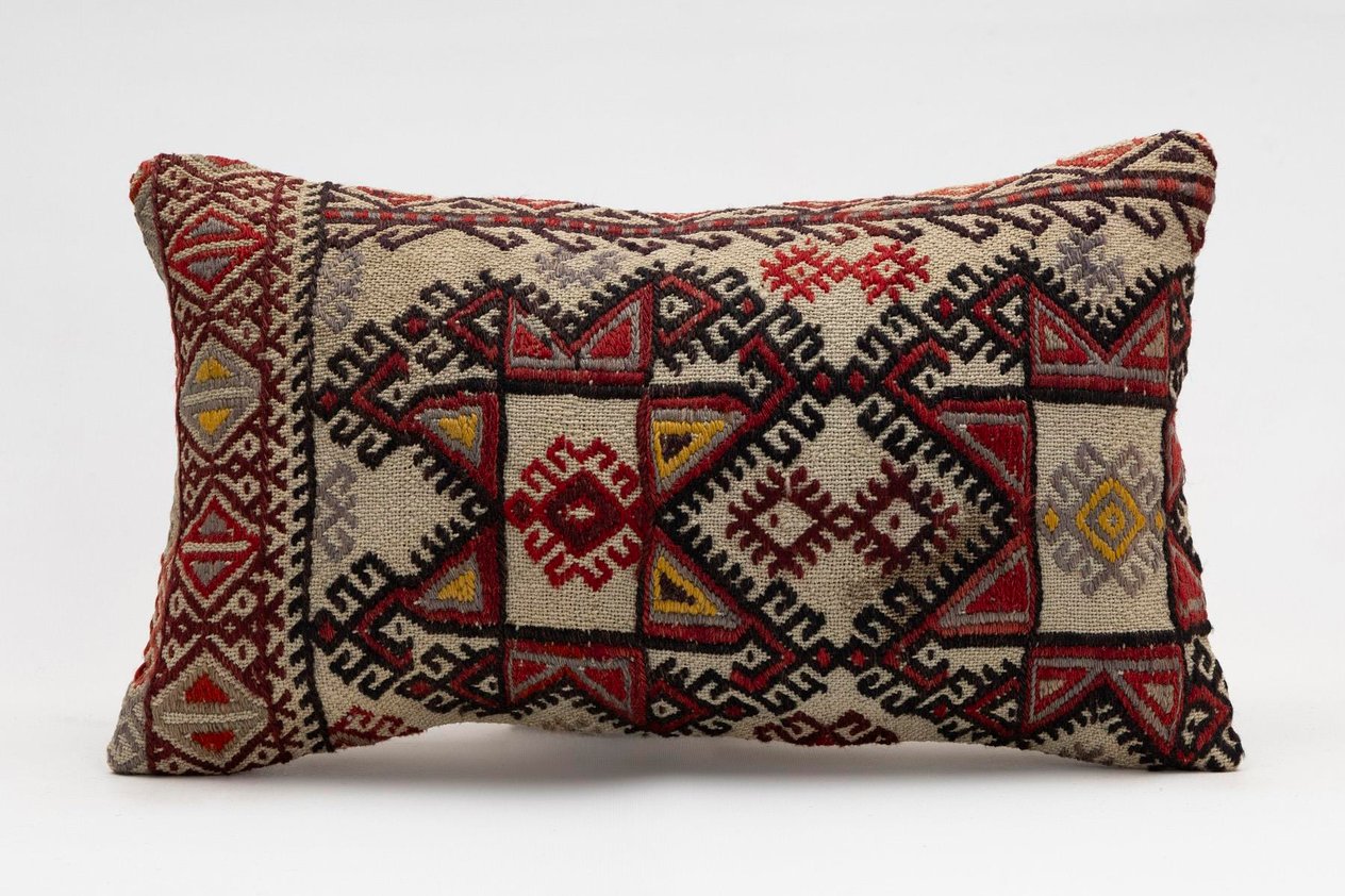 12x20 inches (30x50 cm) Kilim Pillow | KILIM WHOLESALE -&nbsp;Vintage Handmade Pillows - Vintage Handmade Kilim Rugs - It is 100% wool. Artistic and historical rugs. Old handwoven rugs. -&nbsp;Online hand woven rugs and kilim cushions sales. Shipping to a