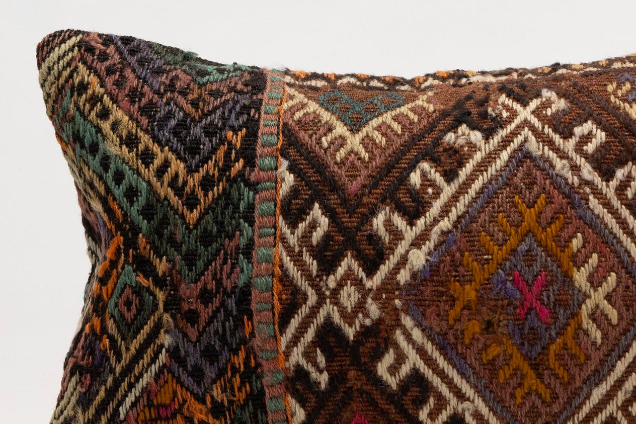 12x20 inches (30x50 cm) Kilim Pillow | KILIM WHOLESALE - Vintage Handmade Pillows - Vintage Handmade Kilim Rugs - It is 100% wool. Artistic and historical rugs. Old handwoven rugs. - Online hand woven rugs and kilim cushions sales. Shipping to a