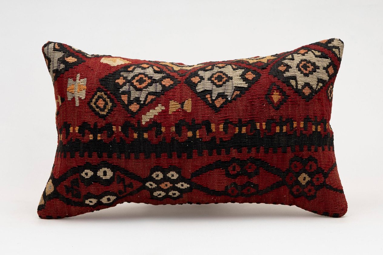 12x20 inches (30x50 cm) Kilim Pillow | KILIM WHOLESALE -&nbsp;Vintage Handmade Pillows - Vintage Handmade Kilim Rugs - It is 100% wool. Artistic and historical rugs. Old handwoven rugs. -&nbsp;Online hand woven rugs and kilim cushions sales. Shipping to a