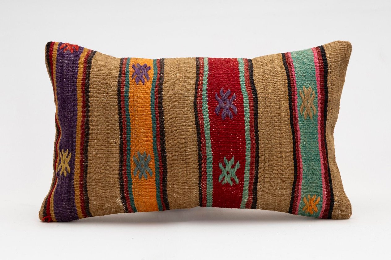 12x20 inches (30x50 cm) Kilim Pillow | KILIM WHOLESALE -&nbsp;Vintage Handmade Pillows - Vintage Handmade Kilim Rugs - It is 100% wool. Artistic and historical rugs. Old handwoven rugs. -&nbsp;Online hand woven rugs and kilim cushions sales. Shipping to a