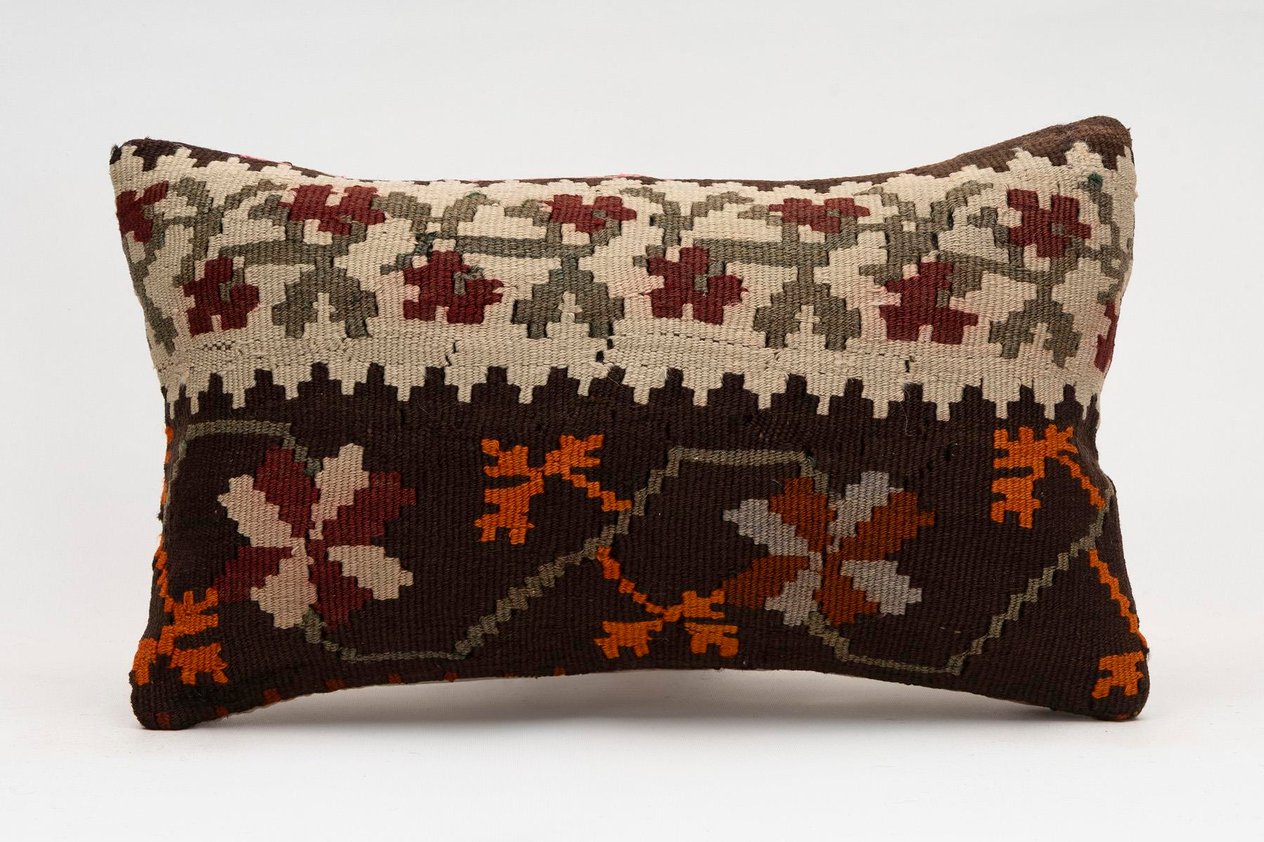 12x20 inches (30x50 cm) Kilim Pillow | KILIM WHOLESALE -&nbsp;Vintage Handmade Pillows - Vintage Handmade Kilim Rugs - It is 100% wool. Artistic and historical rugs. Old handwoven rugs. -&nbsp;Online hand woven rugs and kilim cushions sales. Shipping to a