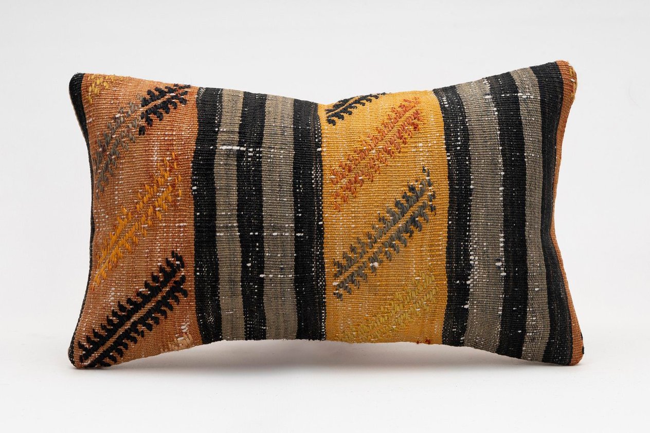 12x20 inches (30x50 cm) Kilim Pillow | KILIM WHOLESALE -&nbsp;Vintage Handmade Pillows - Vintage Handmade Kilim Rugs - It is 100% wool. Artistic and historical rugs. Old handwoven rugs. -&nbsp;Online hand woven rugs and kilim cushions sales. Shipping to a