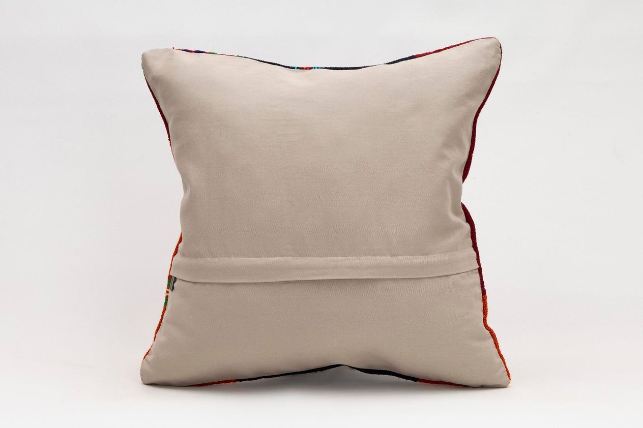 16x16 inches (40x40 cm) Kilim Pillow | KILIM WHOLESALE - Vintage Handmade Pillows - Vintage Handmade Kilim Rugs - It is 100% wool. Artistic and historical rugs. Old handwoven rugs. - Online hand woven rugs and kilim cushions sales. Shipping to a