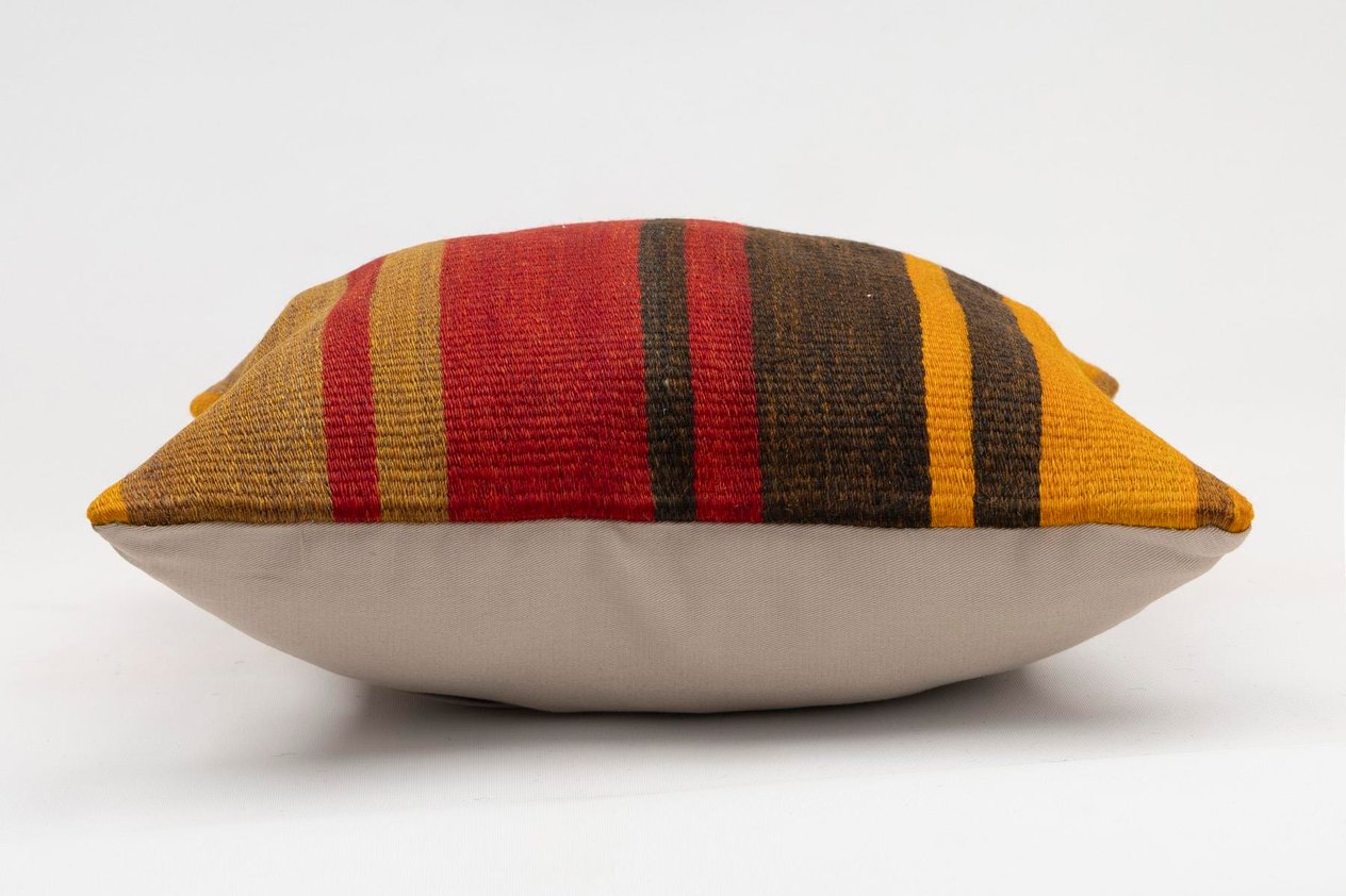 16x16 inches (40x40 cm) Kilim Pillow | KILIM WHOLESALE - Vintage Handmade Pillows - Vintage Handmade Kilim Rugs - It is 100% wool. Artistic and historical rugs. Old handwoven rugs. - Online hand woven rugs and kilim cushions sales. Shipping to a