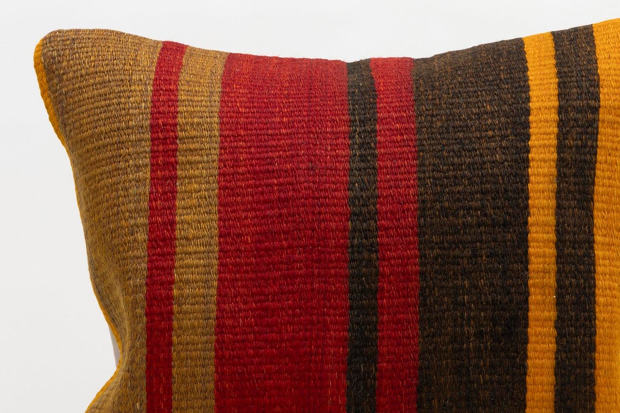 16x16 inches (40x40 cm) Kilim Pillow | KILIM WHOLESALE - Vintage Handmade Pillows - Vintage Handmade Kilim Rugs - It is 100% wool. Artistic and historical rugs. Old handwoven rugs. - Online hand woven rugs and kilim cushions sales. Shipping to a