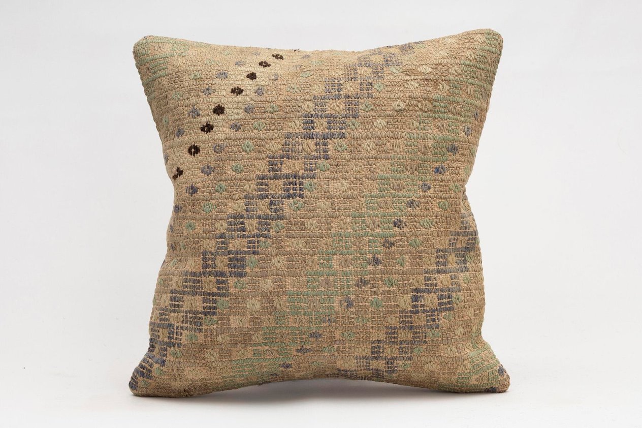 16x16 inches (40x40 cm) Kilim Pillow | KILIM WHOLESALE -&nbsp;Vintage Handmade Pillows - Vintage Handmade Kilim Rugs - It is 100% wool. Artistic and historical rugs. Old handwoven rugs. -&nbsp;Online hand woven rugs and kilim cushions sales. Shipping to a