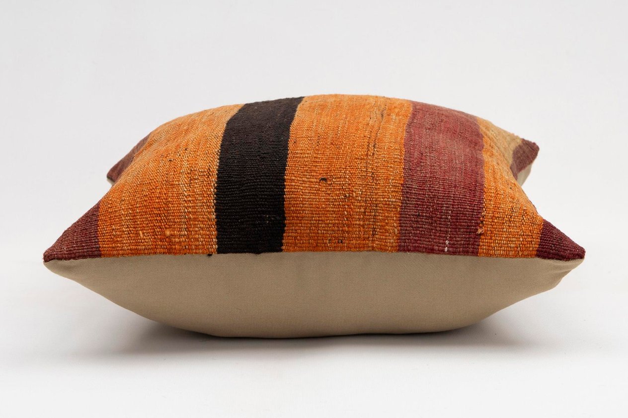 16x16 inches (40x40 cm) Kilim Pillow | KILIM WHOLESALE - Vintage Handmade Pillows - Vintage Handmade Kilim Rugs - It is 100% wool. Artistic and historical rugs. Old handwoven rugs. - Online hand woven rugs and kilim cushions sales. Shipping to a