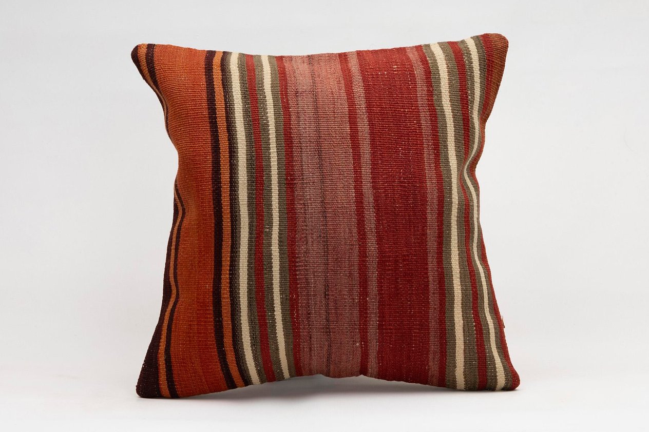 16x16 inches (40x40 cm) Kilim Pillow | KILIM WHOLESALE -&nbsp;Vintage Handmade Pillows - Vintage Handmade Kilim Rugs - It is 100% wool. Artistic and historical rugs. Old handwoven rugs. -&nbsp;Online hand woven rugs and kilim cushions sales. Shipping to a