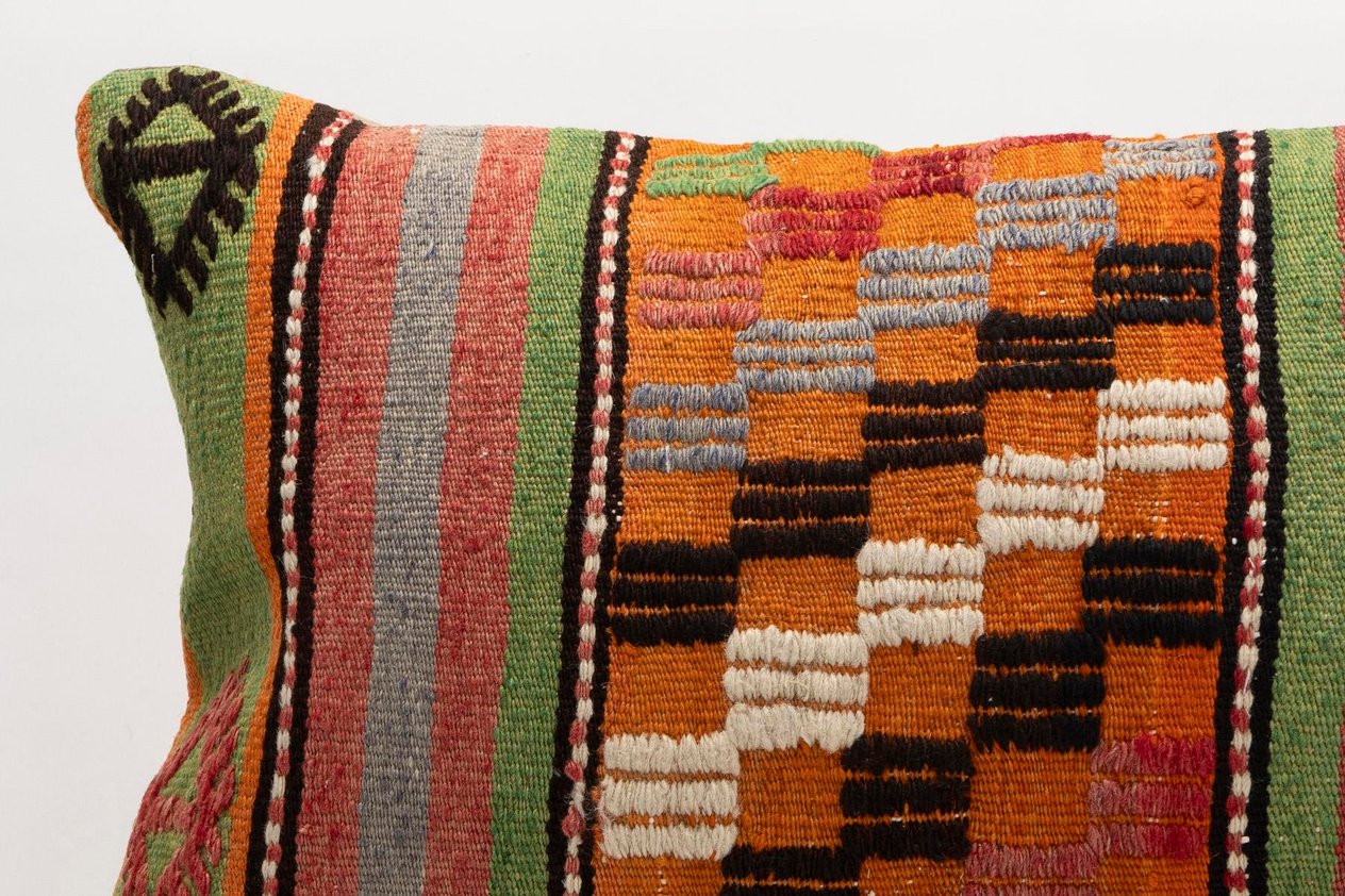 16x24 inches (40x60 cm) Kilim Pillow | KILIM WHOLESALE - Vintage Handmade Pillows - Vintage Handmade Kilim Rugs - It is 100% wool. Artistic and historical rugs. Old handwoven rugs. - Online hand woven rugs and kilim cushions sales. Shipping to a
