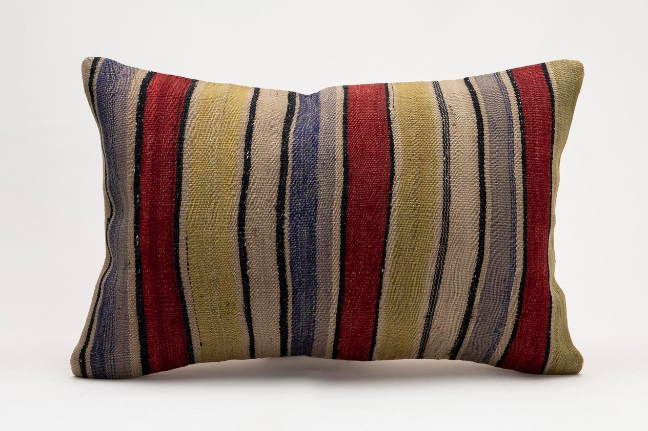 16x24 inches (40x60 cm) Kilim Pillow | KILIM WHOLESALE -&nbsp;Vintage Handmade Pillows - Vintage Handmade Kilim Rugs - It is 100% wool. Artistic and historical rugs. Old handwoven rugs. -&nbsp;Online hand woven rugs and kilim cushions sales. Shipping to a