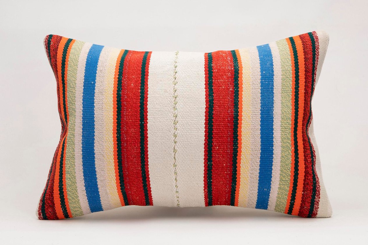 16x24 inches (40x60 cm) Kilim Pillow | KILIM WHOLESALE -&nbsp;Vintage Handmade Pillows - Vintage Handmade Kilim Rugs - It is 100% wool. Artistic and historical rugs. Old handwoven rugs. -&nbsp;Online hand woven rugs and kilim cushions sales. Shipping to a