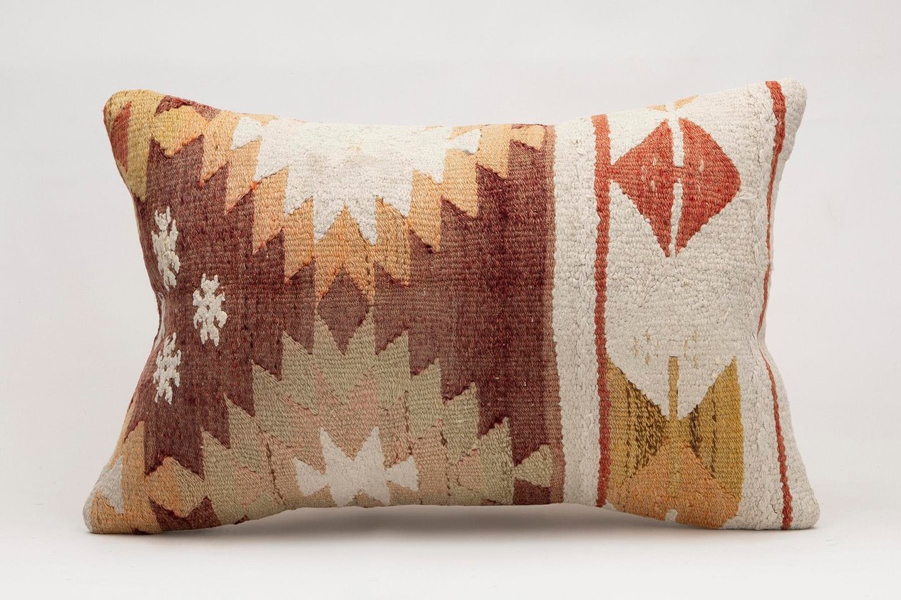 16x24 inches (40x60 cm) Kilim Pillow | KILIM WHOLESALE - Vintage Handmade Pillows - Vintage Handmade Kilim Rugs - It is 100% wool. Artistic and historical rugs. Old handwoven rugs. - Online hand woven rugs and kilim cushions sales. Shipping to a