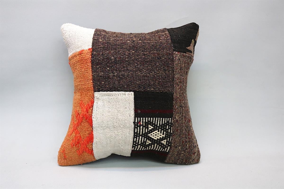 16''16'' (40x40 cm) Kilim Pillows - Vintage Handmade Kilim Pillows - Vintage Handmade Kilim Rugs - It is 100% wool. Artistic and historical rugs. Old handwoven rugs.