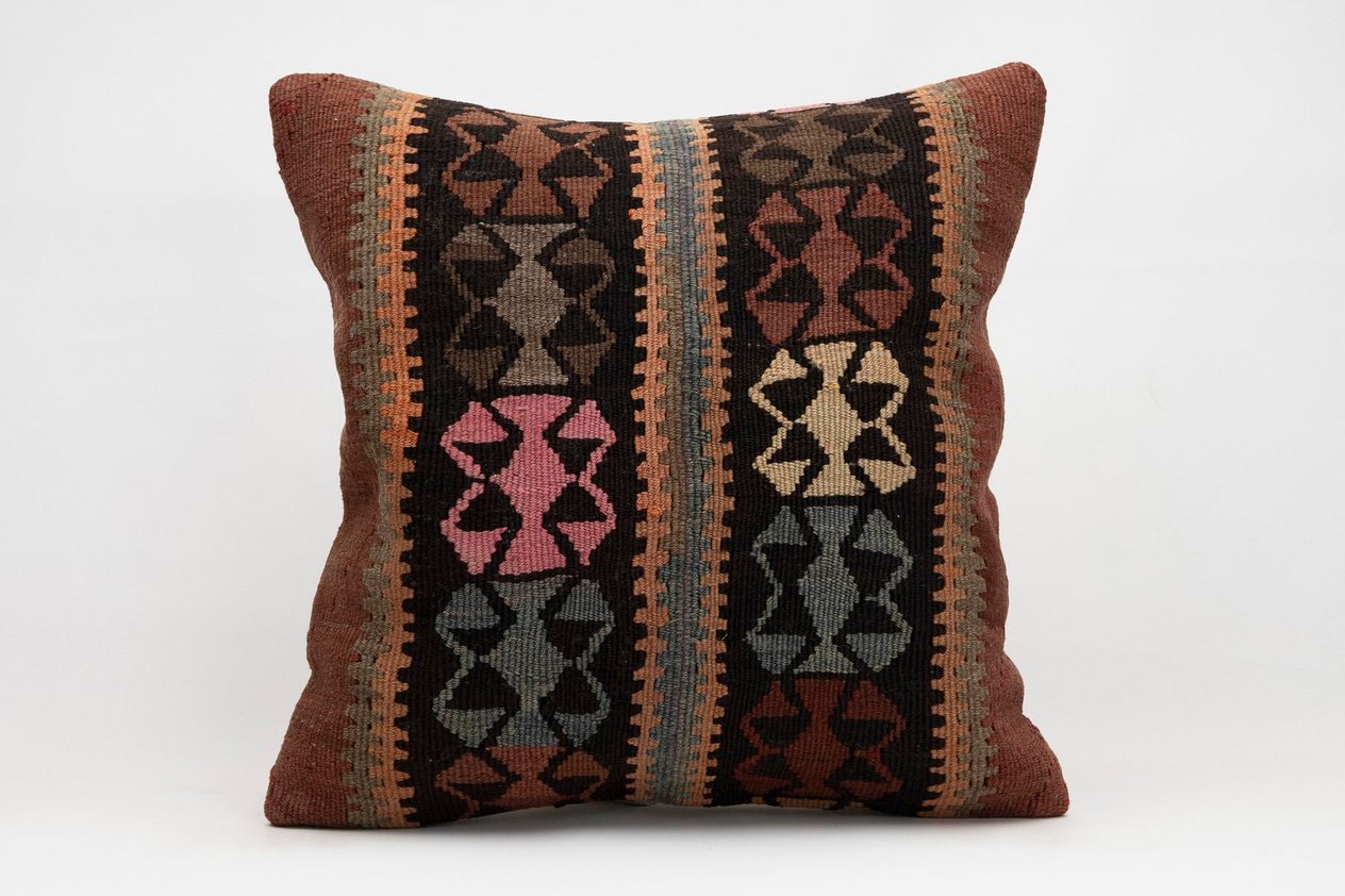 20x20 inches (50x50 cm) Kilim Pillow | KILIM WHOLESALE -&nbsp;Vintage Handmade Pillows - Vintage Handmade Kilim Rugs - It is 100% wool. Artistic and historical rugs. Old handwoven rugs. -&nbsp;Online hand woven rugs and kilim cushions sales. Shipping to a