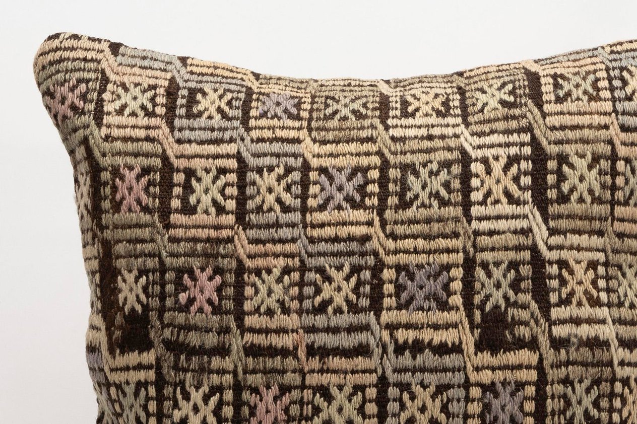 20x20 inches (50x50 cm) Kilim Pillow | KILIM WHOLESALE - Vintage Handmade Pillows - Vintage Handmade Kilim Rugs - It is 100% wool. Artistic and historical rugs. Old handwoven rugs. - Online hand woven rugs and kilim cushions sales. Shipping to a