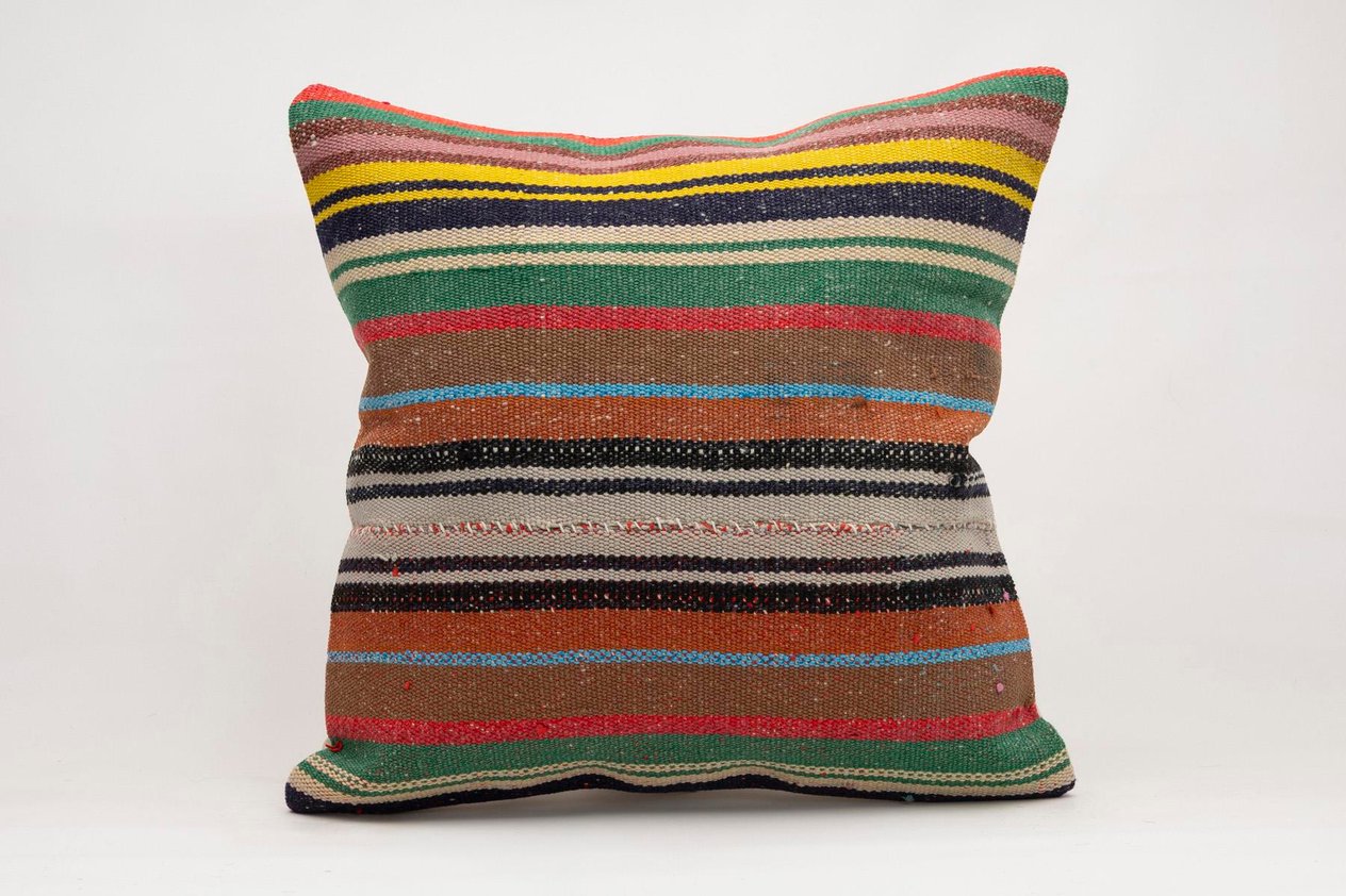 20x20 inches (50x50 cm) Kilim Pillow | KILIM WHOLESALE -&nbsp;Vintage Handmade Pillows - Vintage Handmade Kilim Rugs - It is 100% wool. Artistic and historical rugs. Old handwoven rugs. -&nbsp;Online hand woven rugs and kilim cushions sales. Shipping to a