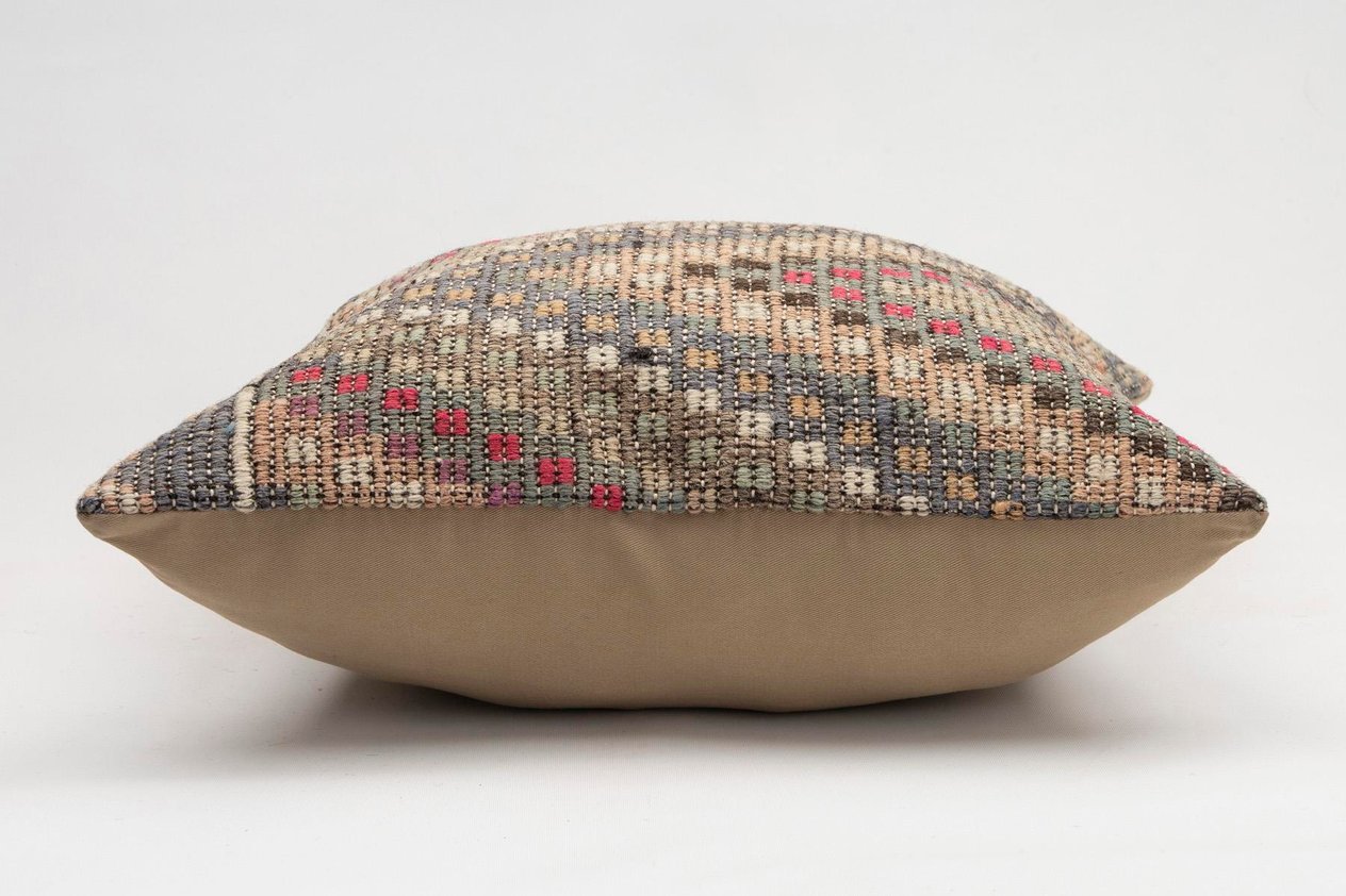 20x20 inches (50x50 cm) Kilim Pillow | KILIM WHOLESALE - Vintage Handmade Pillows - Vintage Handmade Kilim Rugs - It is 100% wool. Artistic and historical rugs. Old handwoven rugs. - Online hand woven rugs and kilim cushions sales. Shipping to a