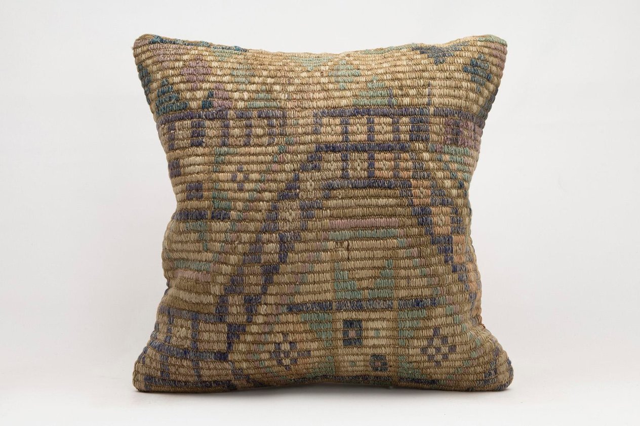 20x20 inches (50x50 cm) Kilim Pillow | KILIM WHOLESALE -&nbsp;Vintage Handmade Pillows - Vintage Handmade Kilim Rugs - It is 100% wool. Artistic and historical rugs. Old handwoven rugs. -&nbsp;Online hand woven rugs and kilim cushions sales. Shipping to a