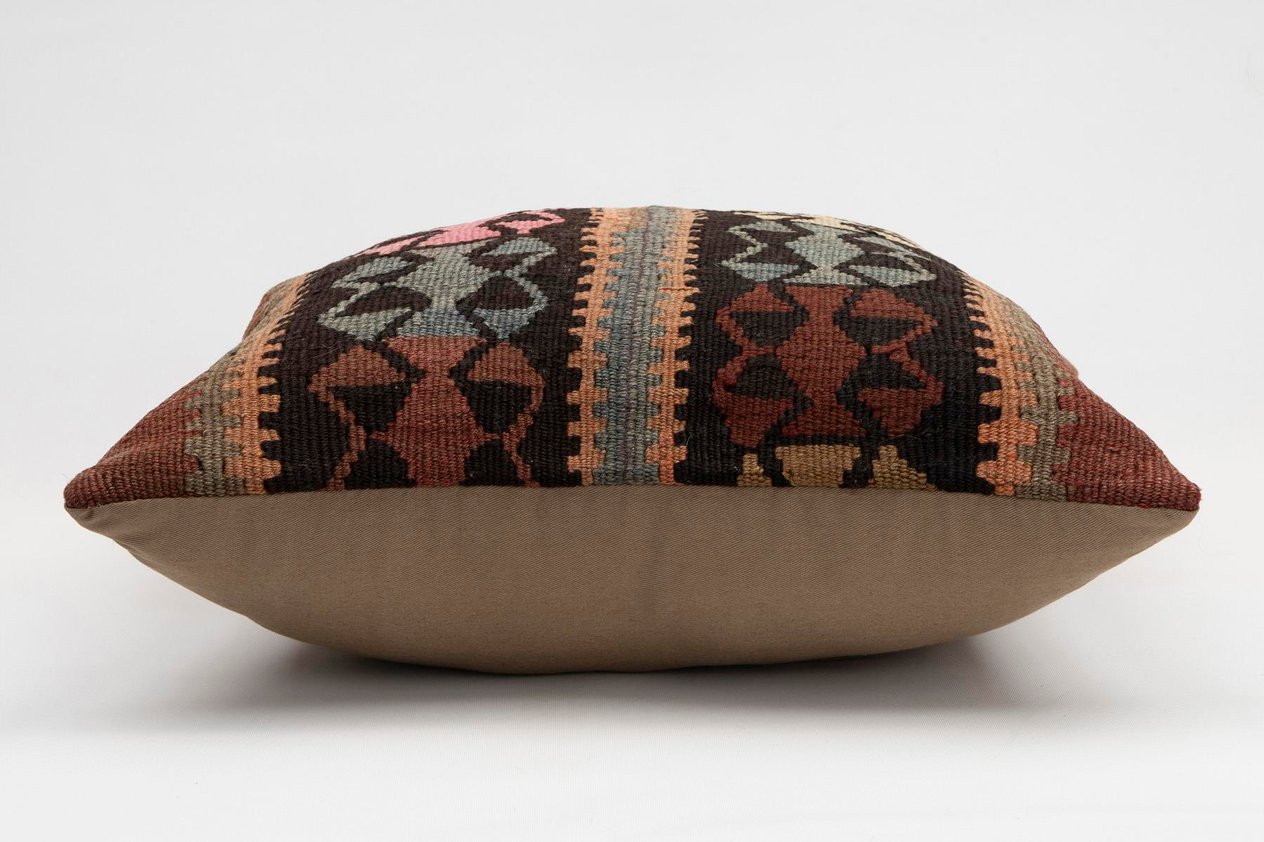 20x20 inches (50x50 cm) Kilim Pillow | KILIM WHOLESALE - Vintage Handmade Pillows - Vintage Handmade Kilim Rugs - It is 100% wool. Artistic and historical rugs. Old handwoven rugs. - Online hand woven rugs and kilim cushions sales. Shipping to a