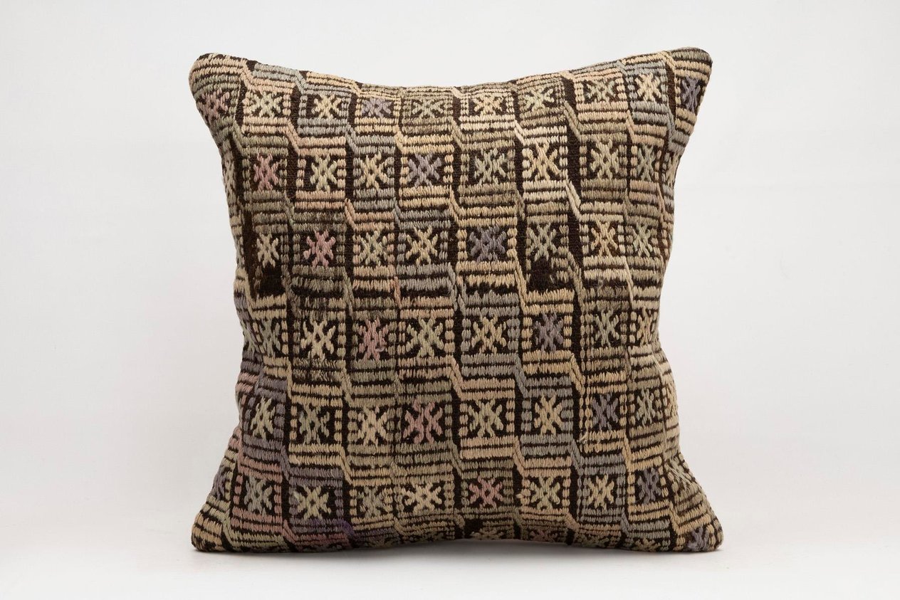 20x20 inches (50x50 cm) Kilim Pillow | KILIM WHOLESALE -&nbsp;Vintage Handmade Pillows - Vintage Handmade Kilim Rugs - It is 100% wool. Artistic and historical rugs. Old handwoven rugs. -&nbsp;Online hand woven rugs and kilim cushions sales. Shipping to a