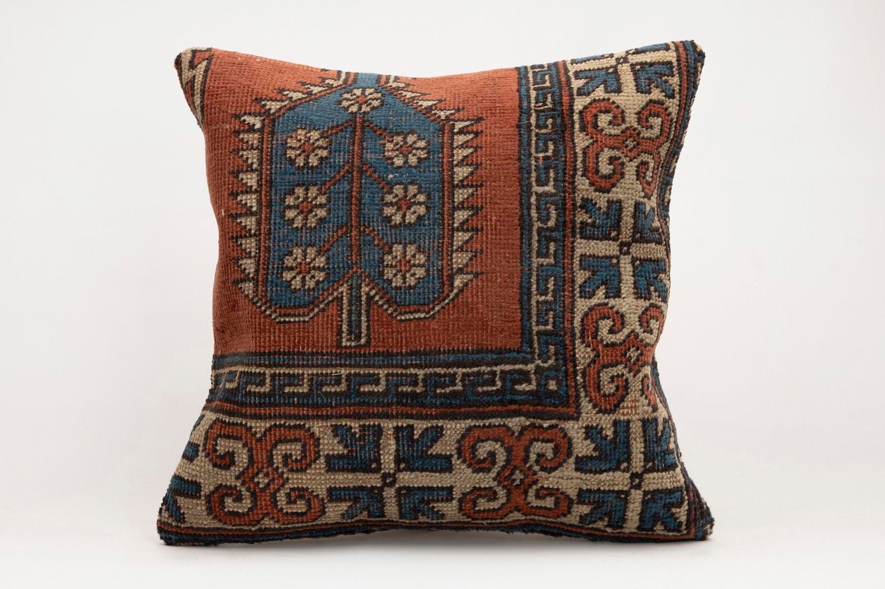 20x20 inches (50x50 cm) Kilim Pillow | KILIM WHOLESALE -&nbsp;Vintage Handmade Pillows - Vintage Handmade Kilim Rugs - It is 100% wool. Artistic and historical rugs. Old handwoven rugs. -&nbsp;Online hand woven rugs and kilim cushions sales. Shipping to a
