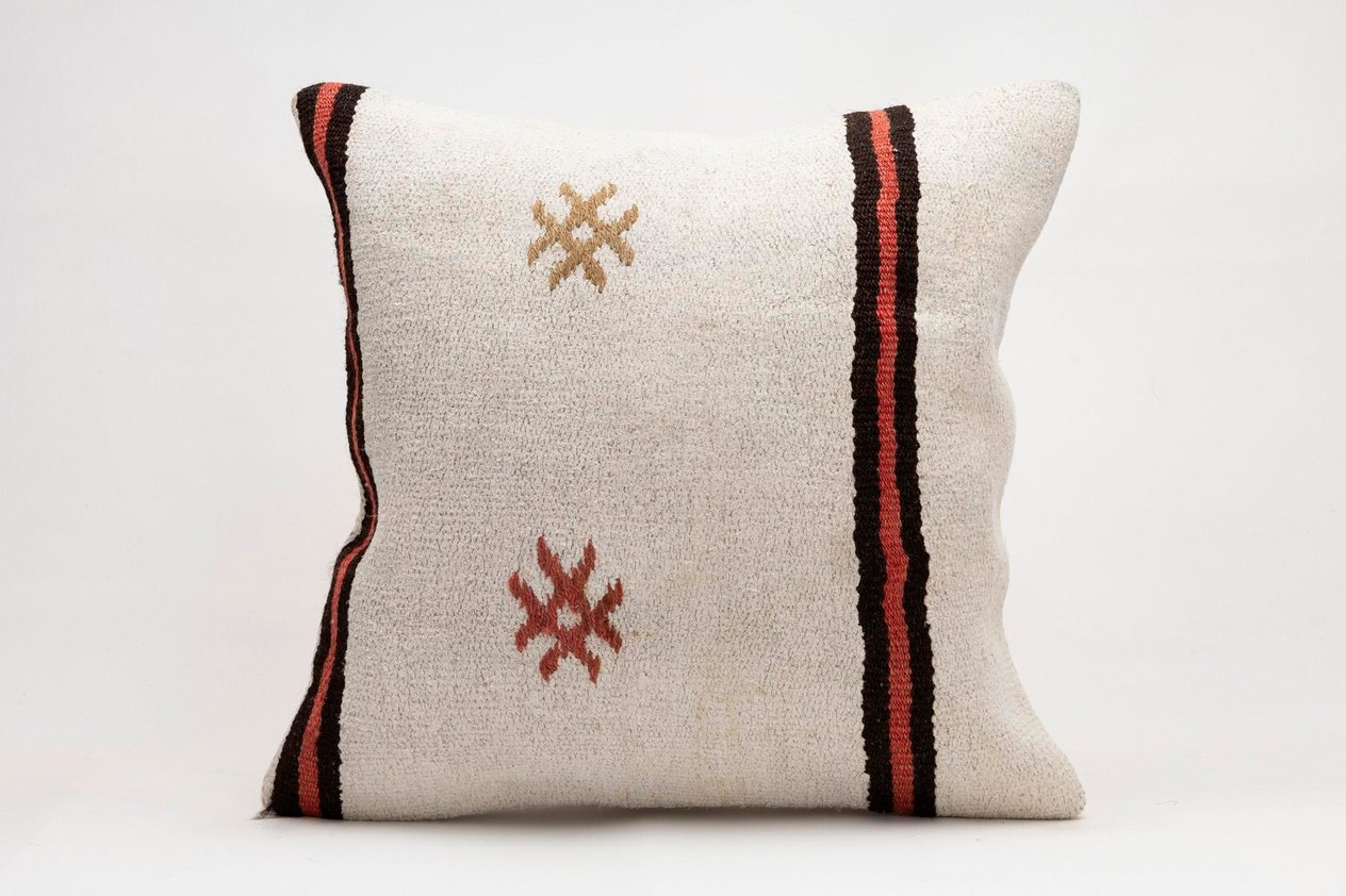 20x20 inches (50x50 cm) Kilim Pillow | KILIM WHOLESALE -&nbsp;Vintage Handmade Pillows - Vintage Handmade Kilim Rugs - It is 100% wool. Artistic and historical rugs. Old handwoven rugs. -&nbsp;Online hand woven rugs and kilim cushions sales. Shipping to a
