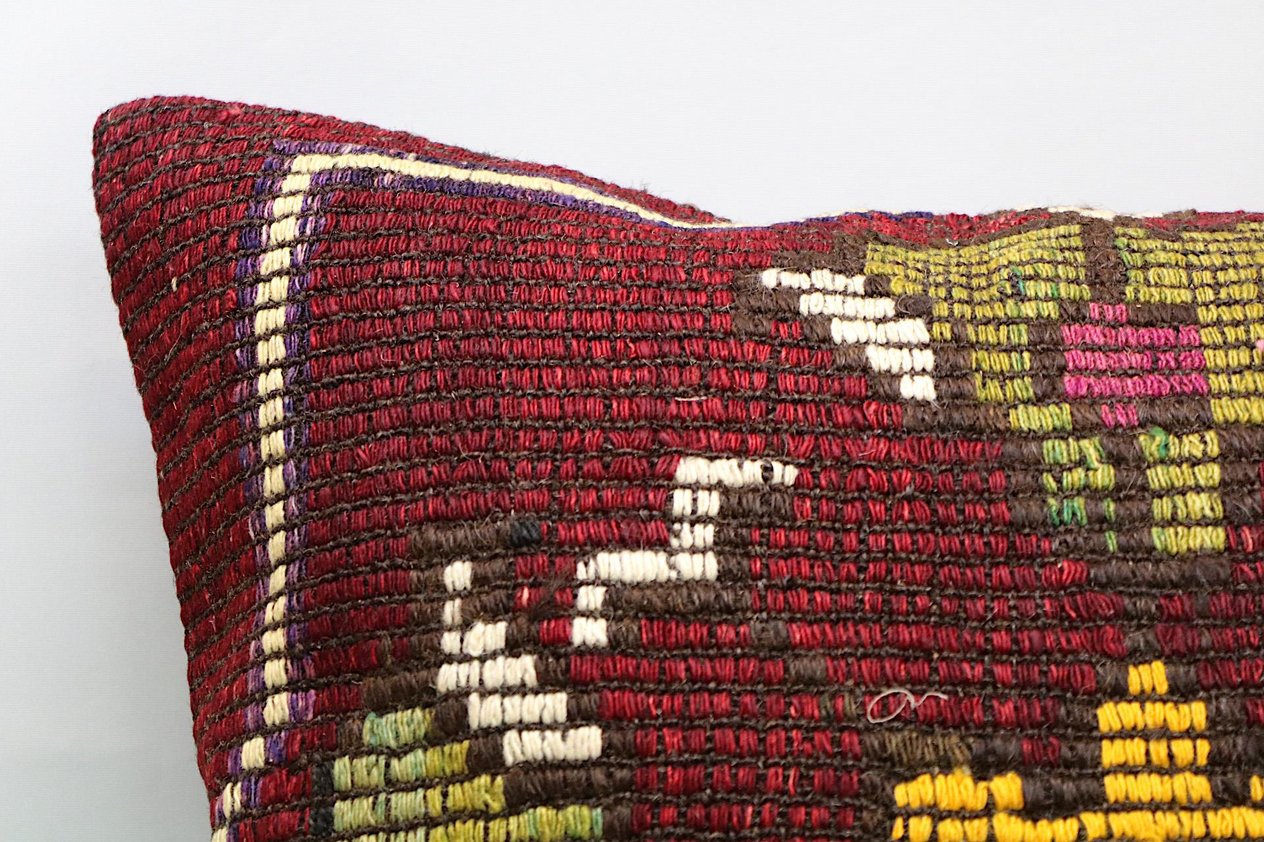 16x24 inches (40x60 cm) Kilim Pillow | KILIM WHOLESALE - Vintage Handmade Pillows - Vintage Handmade Kilim Rugs - It is 100% wool. Artistic and historical rugs. Old handwoven rugs. - Online hand woven rugs and kilim cushions sales. Shipping to a