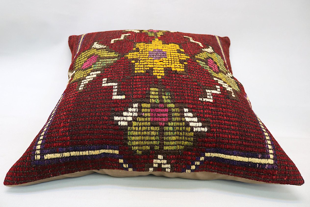 16x24 inches (40x60 cm) Kilim Pillow | KILIM WHOLESALE - Vintage Handmade Pillows - Vintage Handmade Kilim Rugs - It is 100% wool. Artistic and historical rugs. Old handwoven rugs. - Online hand woven rugs and kilim cushions sales. Shipping to a