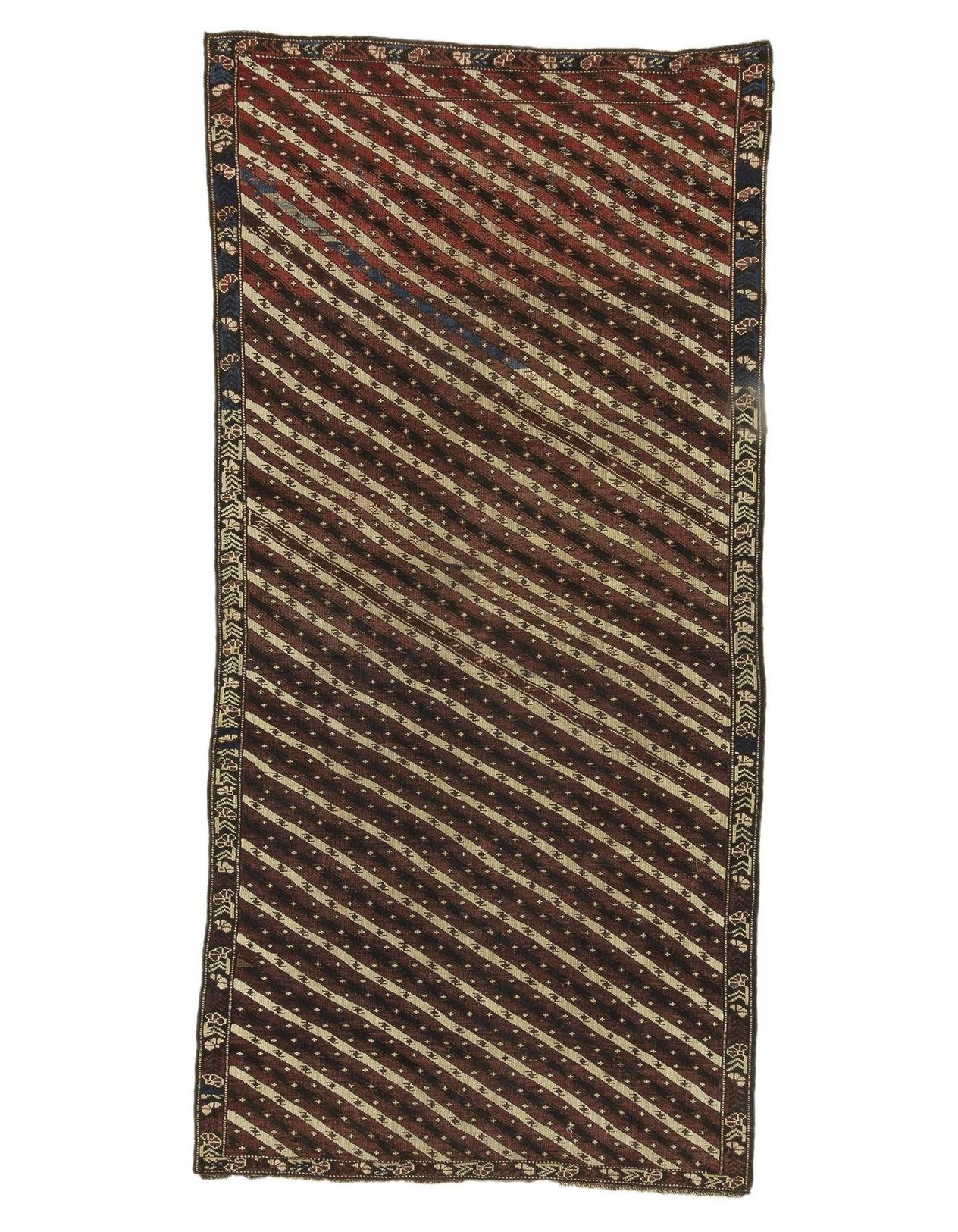 Unique Antique Caucasian Wool Rug - 3`5'' x 6`11''