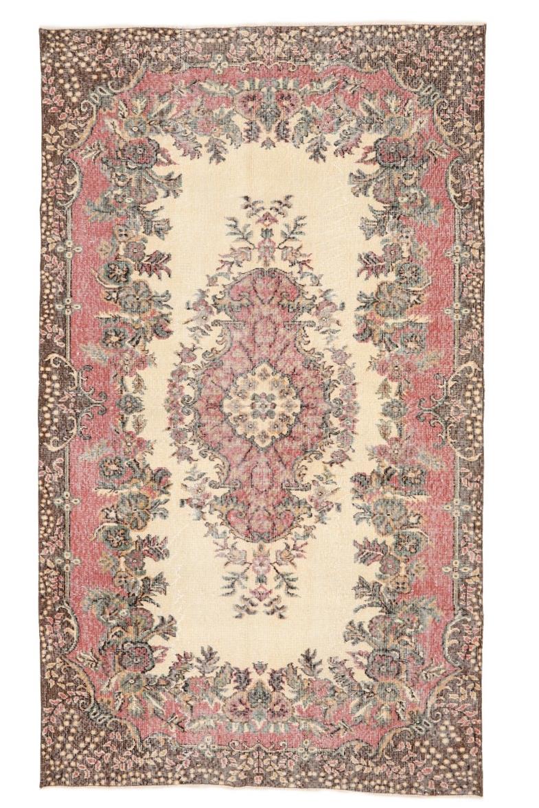 Distressed Vintage Turkish Oushak Rug - 5`7