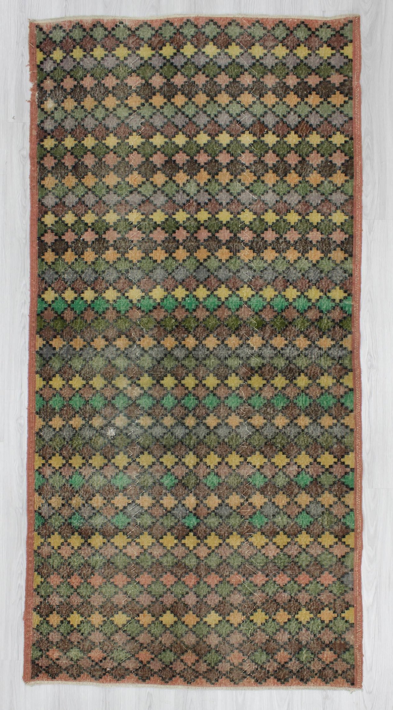 Vintage hand-knotted decorative modern Turkish art deco rug