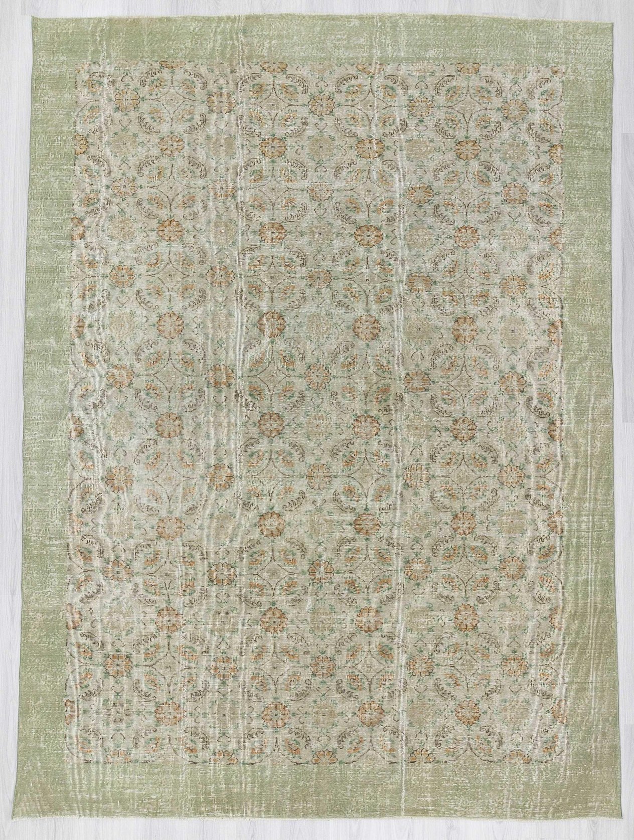 Vintage large floral Oushak rug