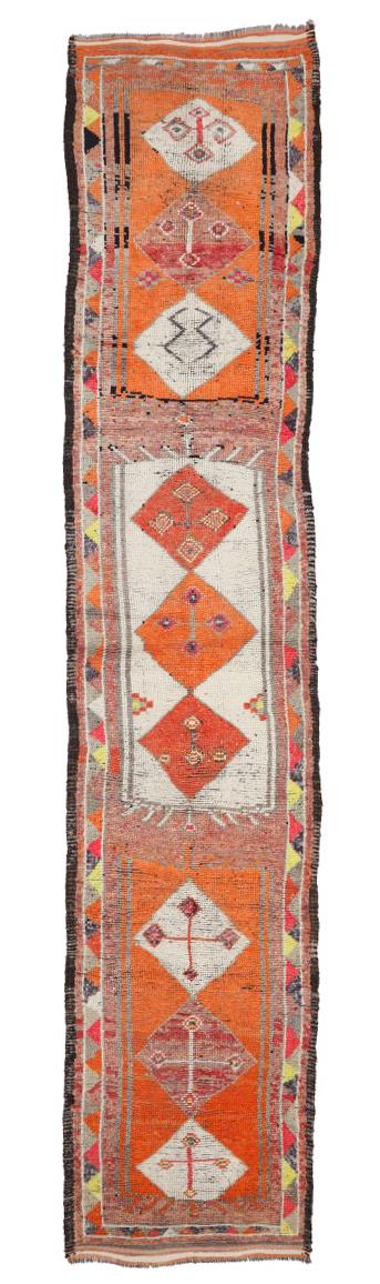 Vintage Orange Decorative Runner - 2`11'' x 14`2''