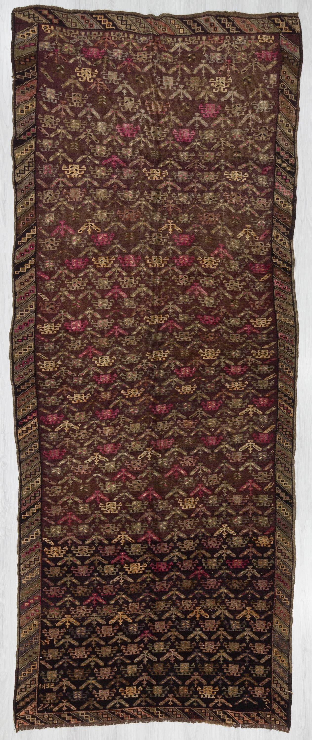 Vintage Traditional Wool Turkish Kars Rug