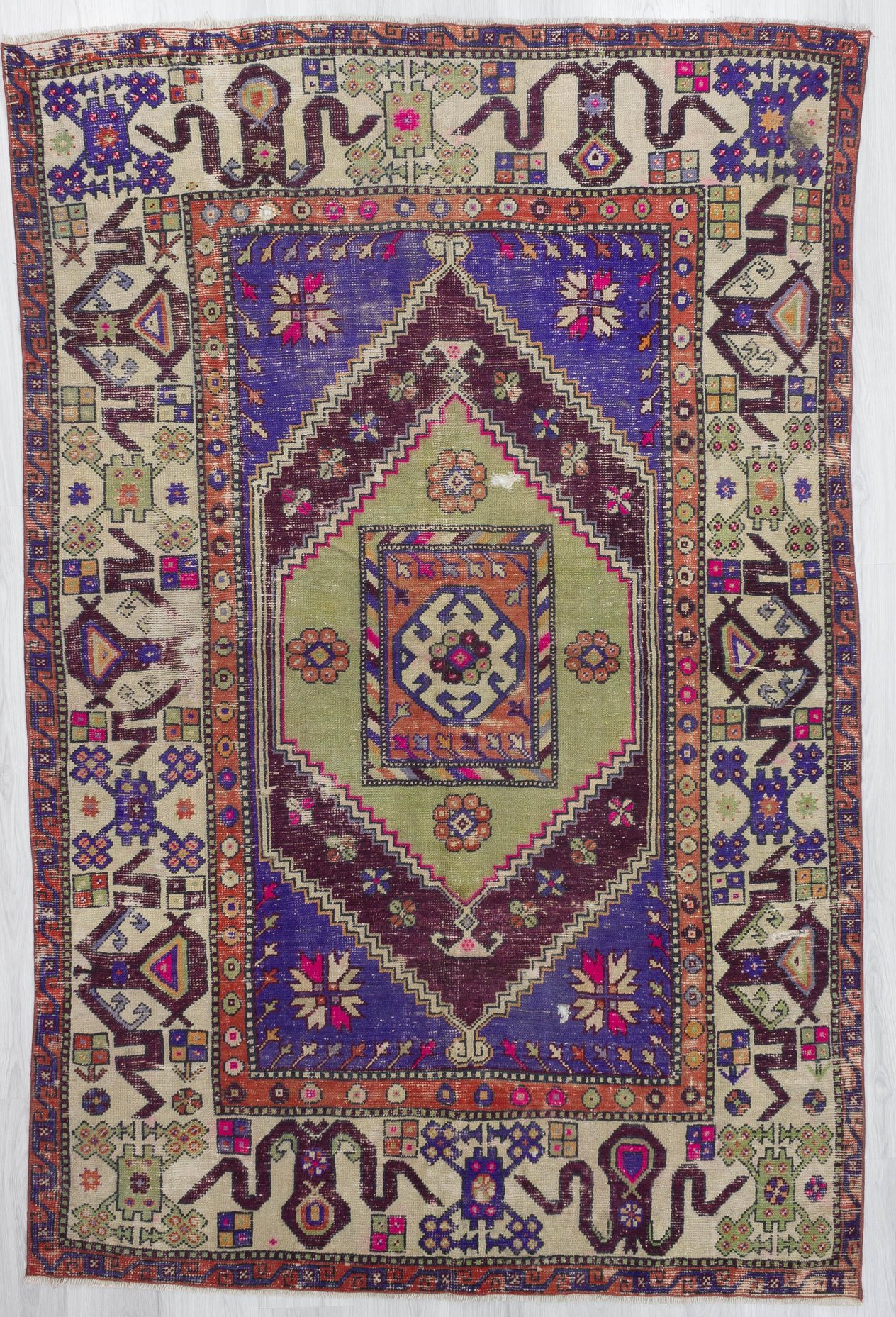Vintage Turkish Oushak Rug