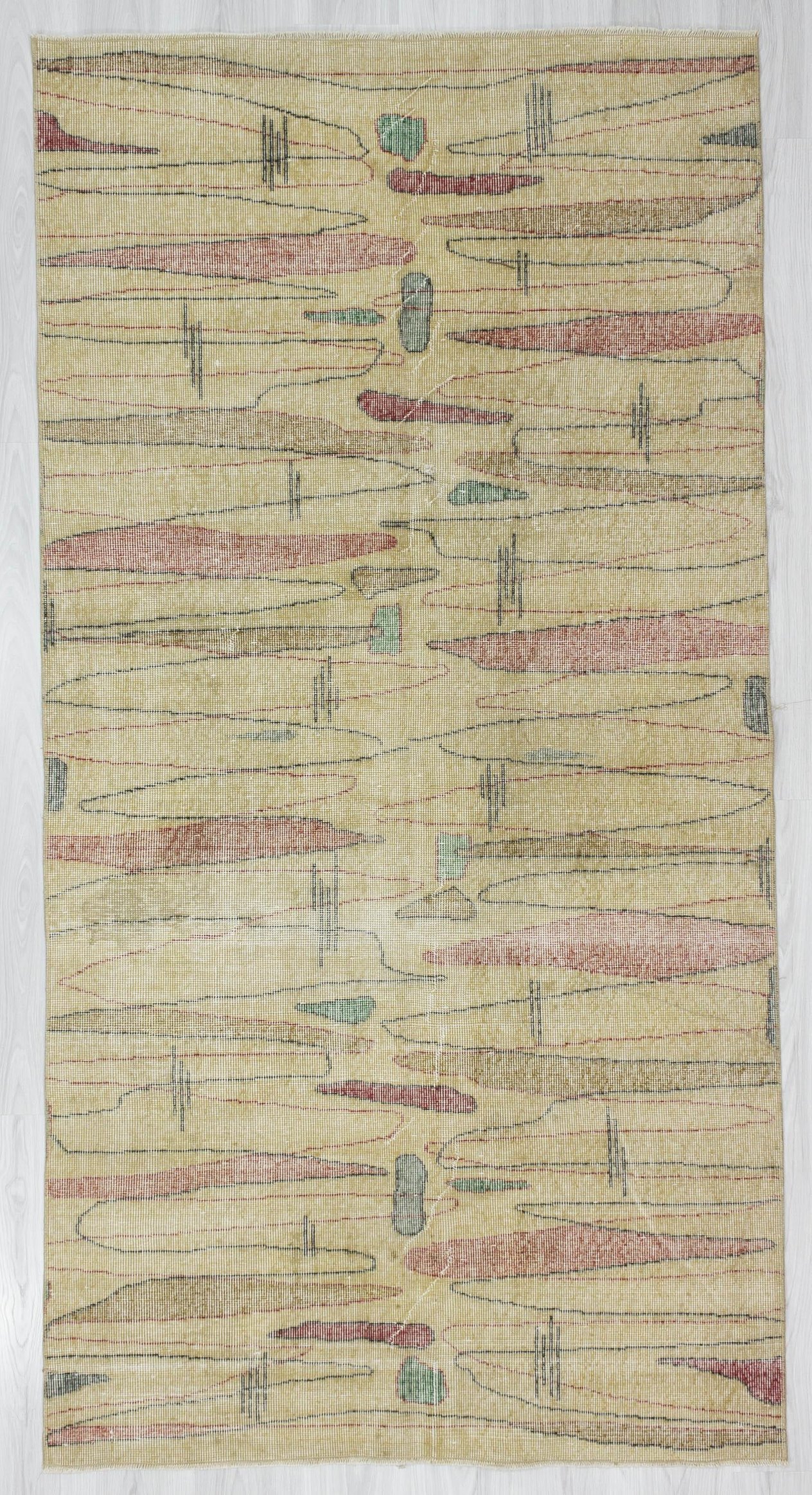 Vintage Yellow Oushak Rug