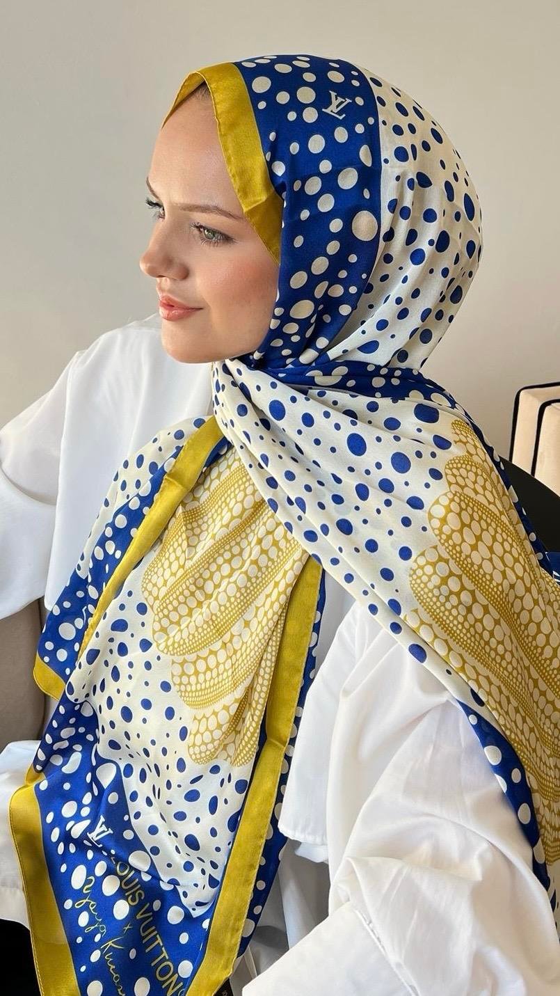 Benek Model Vual İpek Şal Lacivert