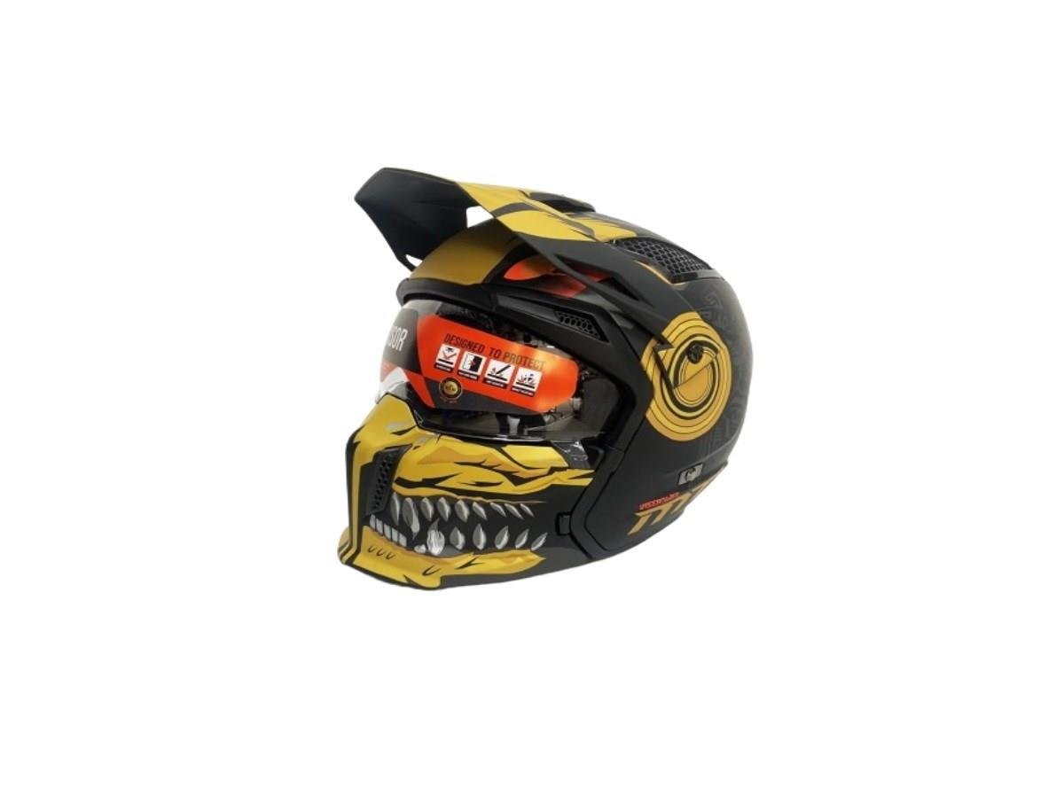 MT Streetfighter SV Aztec B3 Mat Siyah/Sarı Motosiklet Kaskı