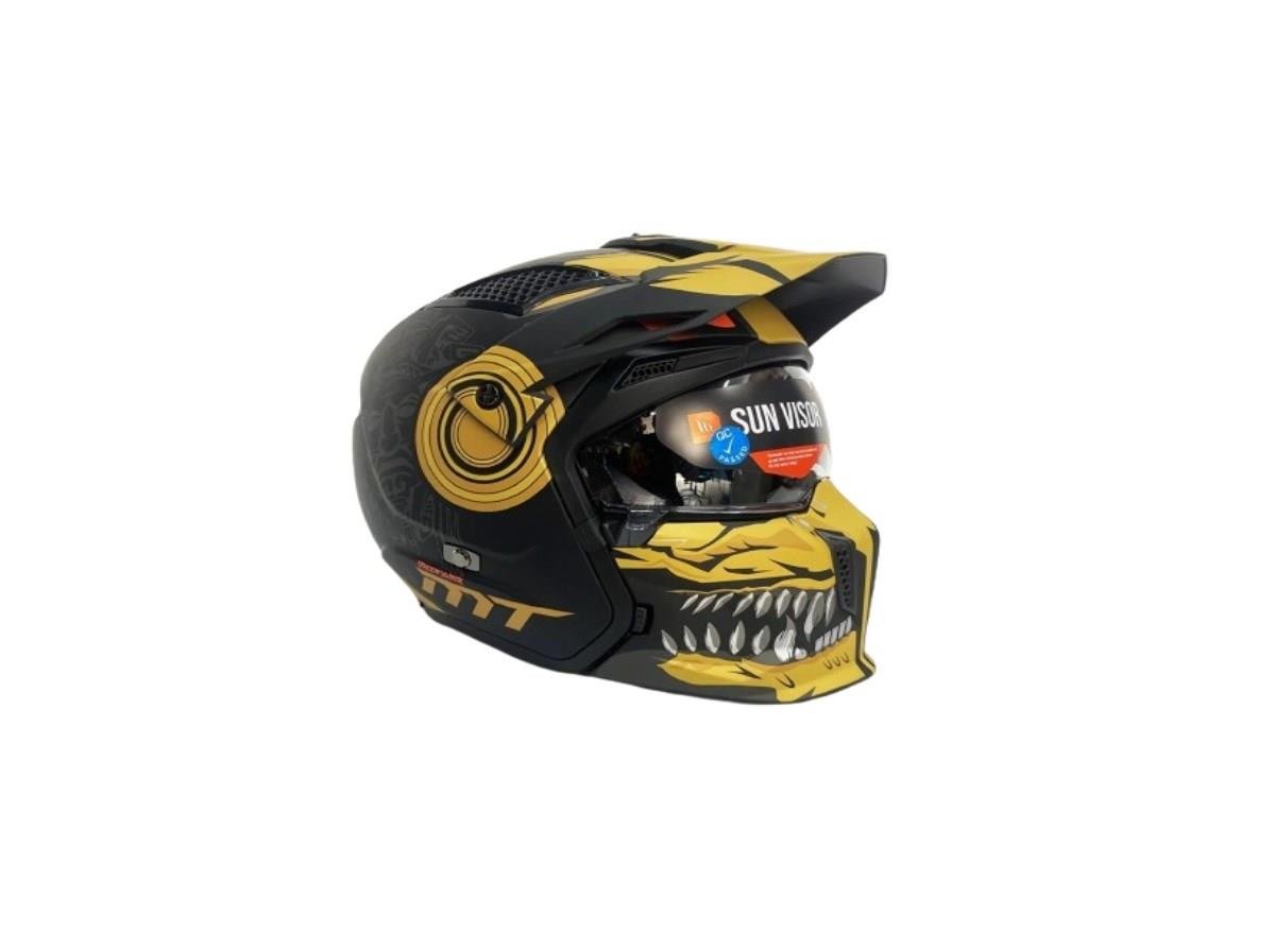 MT Streetfighter SV Aztec B3 Mat Siyah/Sarı Motosiklet Kaskı