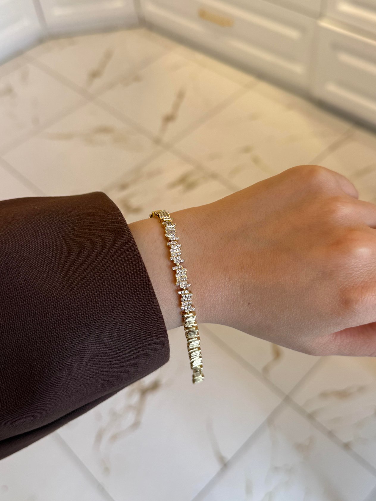 Özel Seri Kalp Atışı 14k Gold Bileklik