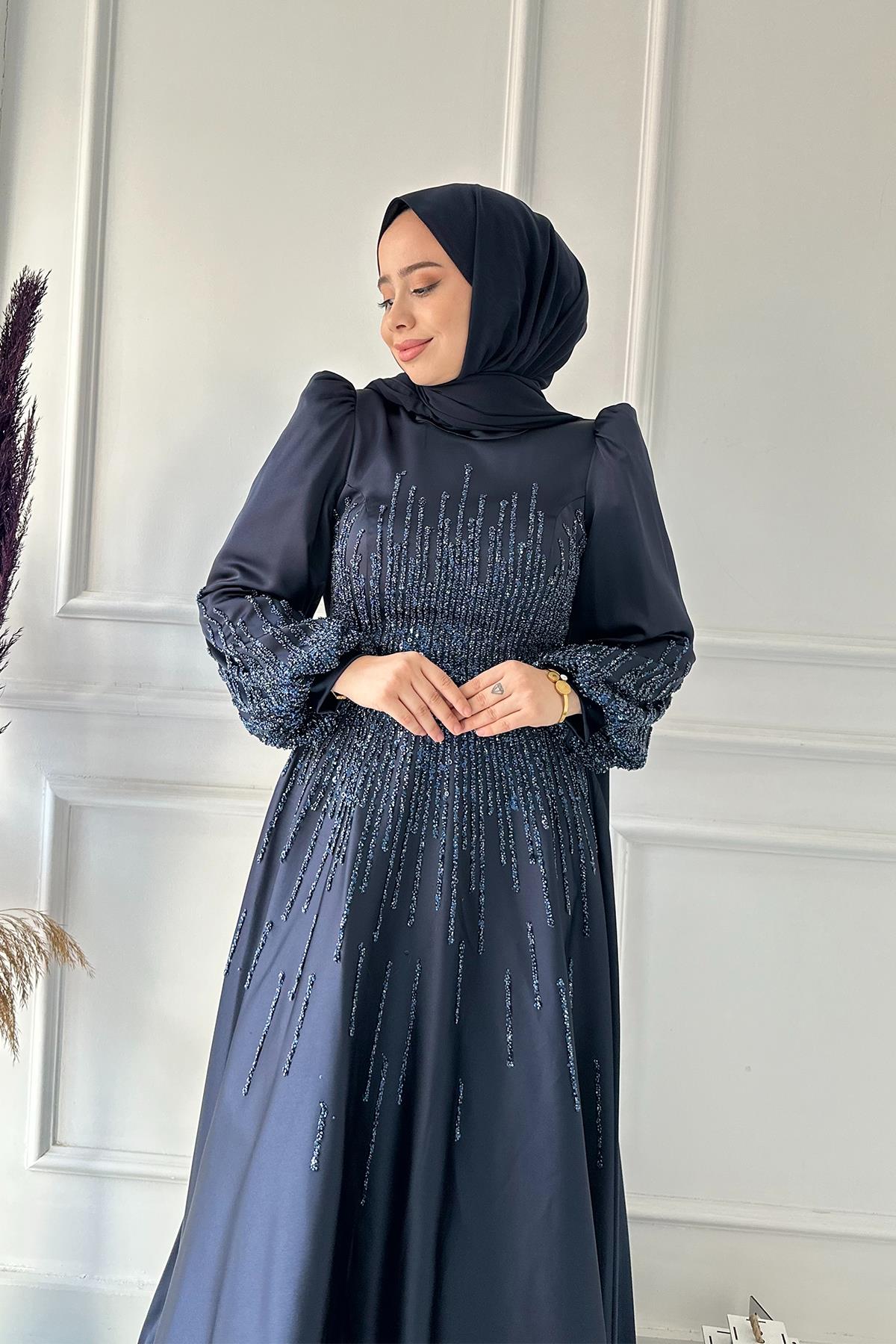 HENNİN ÖNÜ VE KOL TAŞ ABİYE 4760 Lacivert